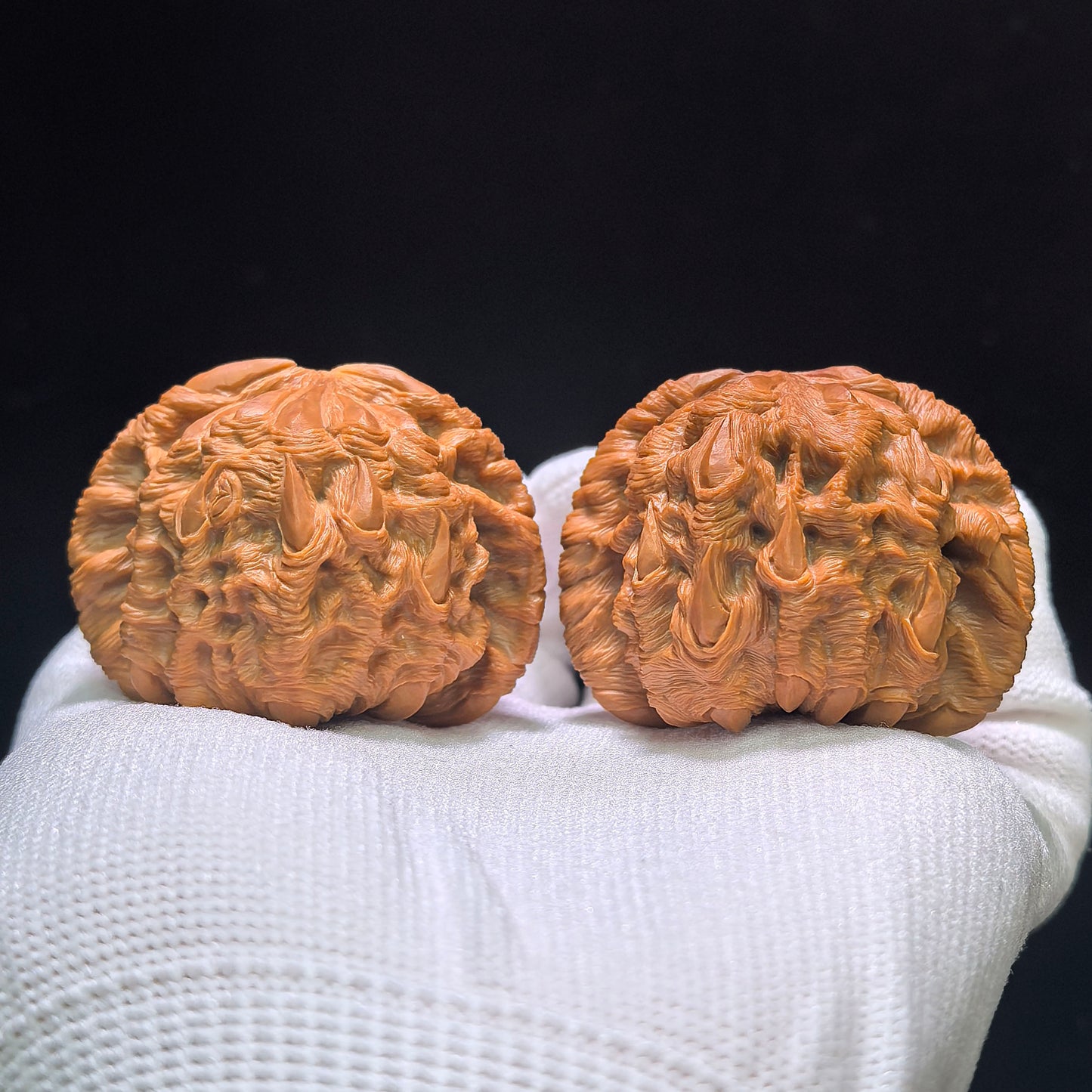 Master Li Fengguang Hand-Carved "Devouring Lion" White Lion Head (Bai Shi Zi) Scholar Walnuts Pair | Grand 44.0mm x 41.0mm | Ultimate Collector Grade Masterpiece | Stock ID: BSZTSDK-CG213E