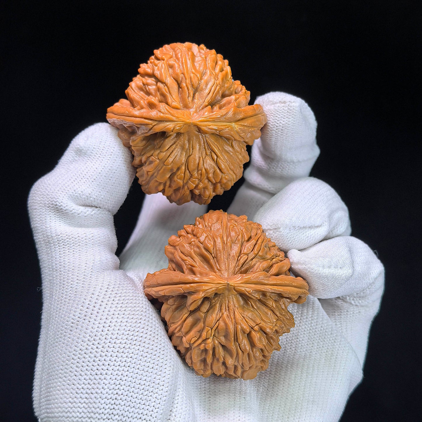 Low-Apex White Lion Head (Men Jian Bai Shi Zi) Scholar Walnuts Pair | Premium Select 45.0mm x 46.0mm | Classic Deep-Belly Format | Stock ID: BSJ-1303C