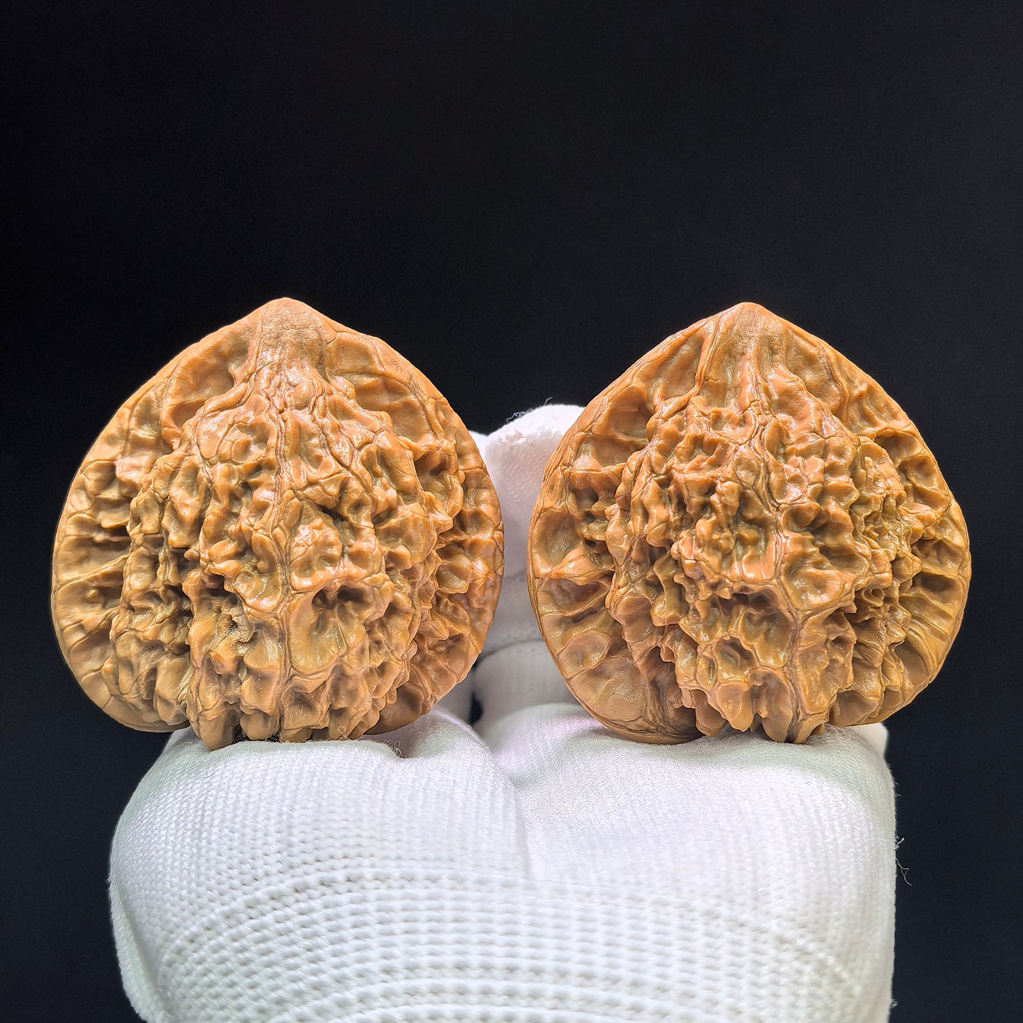 "Large Official Hat Peach Heart Concave Base" Daguanmao Taoxin Aodi Wenwan Walnuts Pair | 50.0mm x 43.0mm | ADDGM-1101