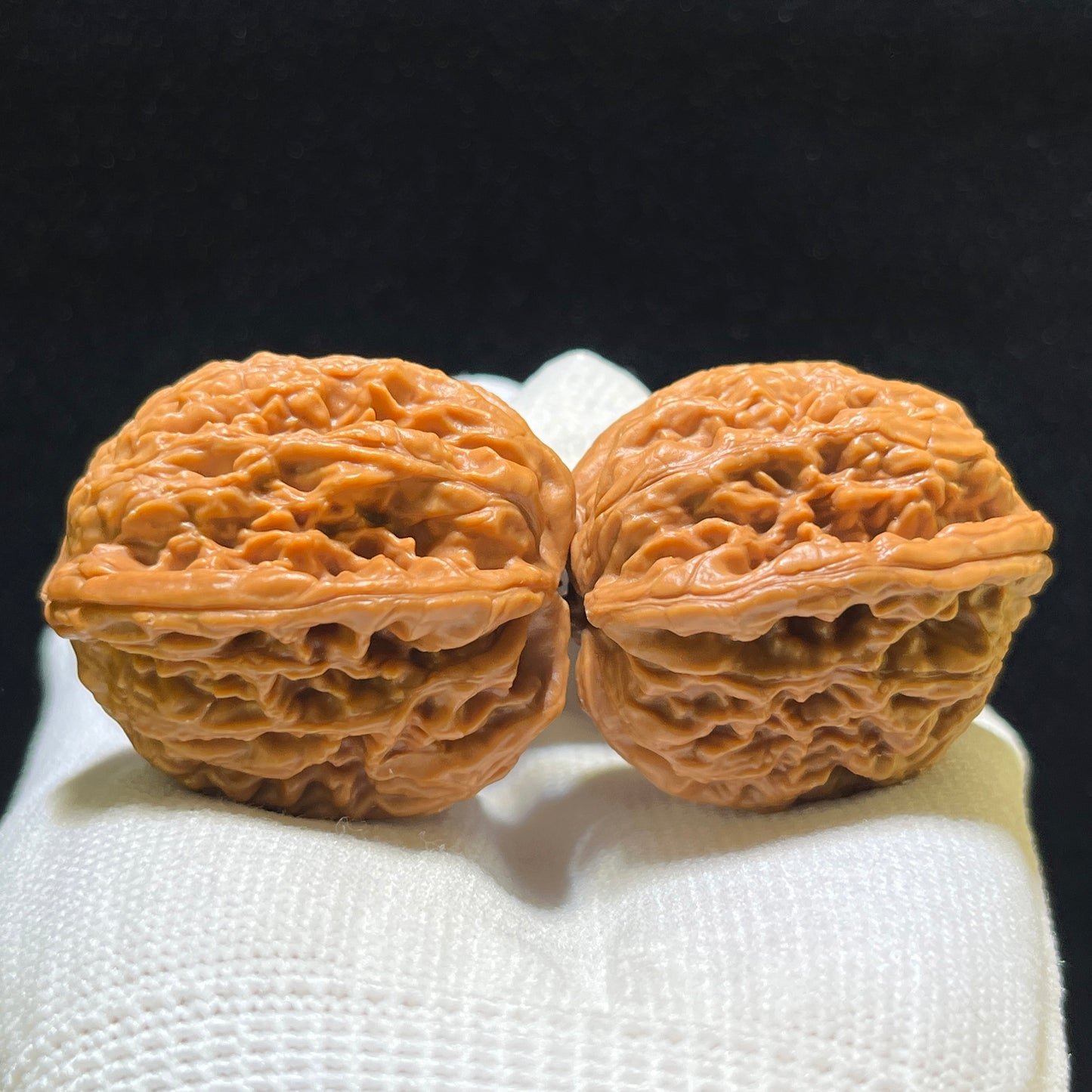 "Wheat Ear Tiger Head Pocket Size" Maisui Hutou Wenwan Walnuts Pair | 33.0mm x 33.0mm | MSHT-1105