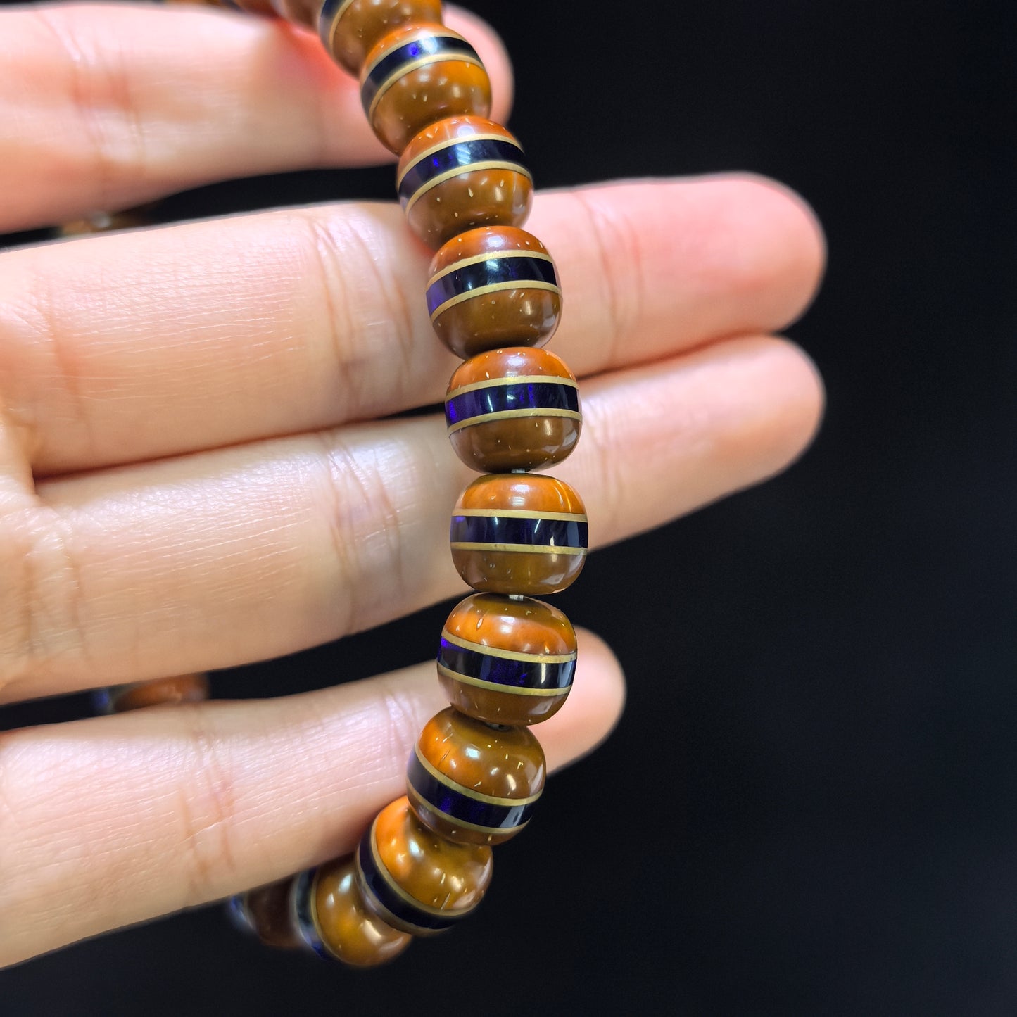 The Avant-Garde "Klein Blue" Zijinshu Choker & Prayer Strand | 10.0mm x 24-Piece Barrel Beads | ZJSSC-101H