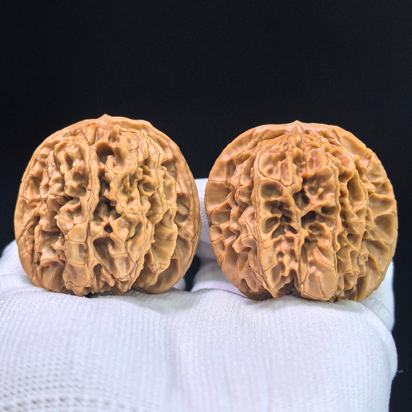 Bai Shou Lion Head (Hundred Longevity) Scholar Walnuts Pair | 45.0mm x 43.0mm | Stock ID: BSSZT-1401