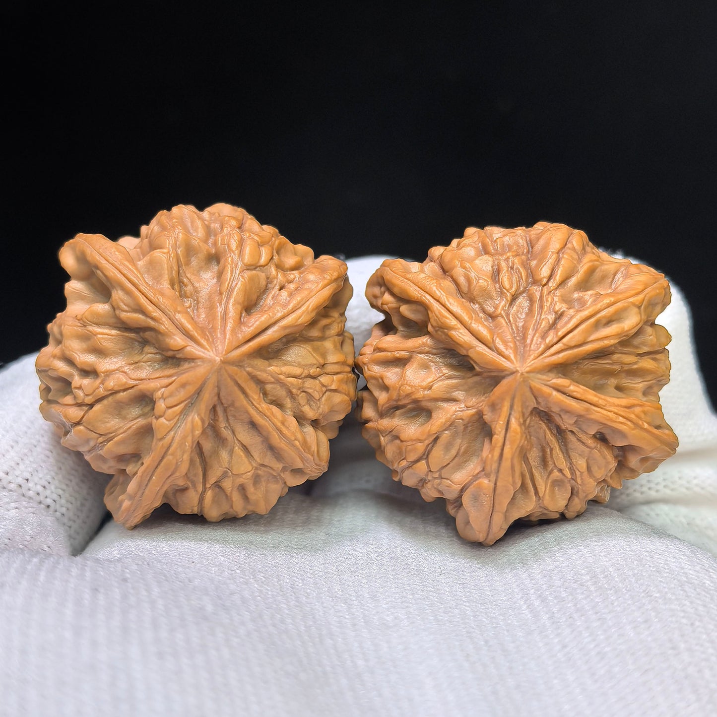"Imperial Jade Seal X-Men" Yuxi Sileng X-Zhanjing Four-Ribbed Wenwan Walnuts Pair | 36.0mm x 37.0mm | YSFN-C229E