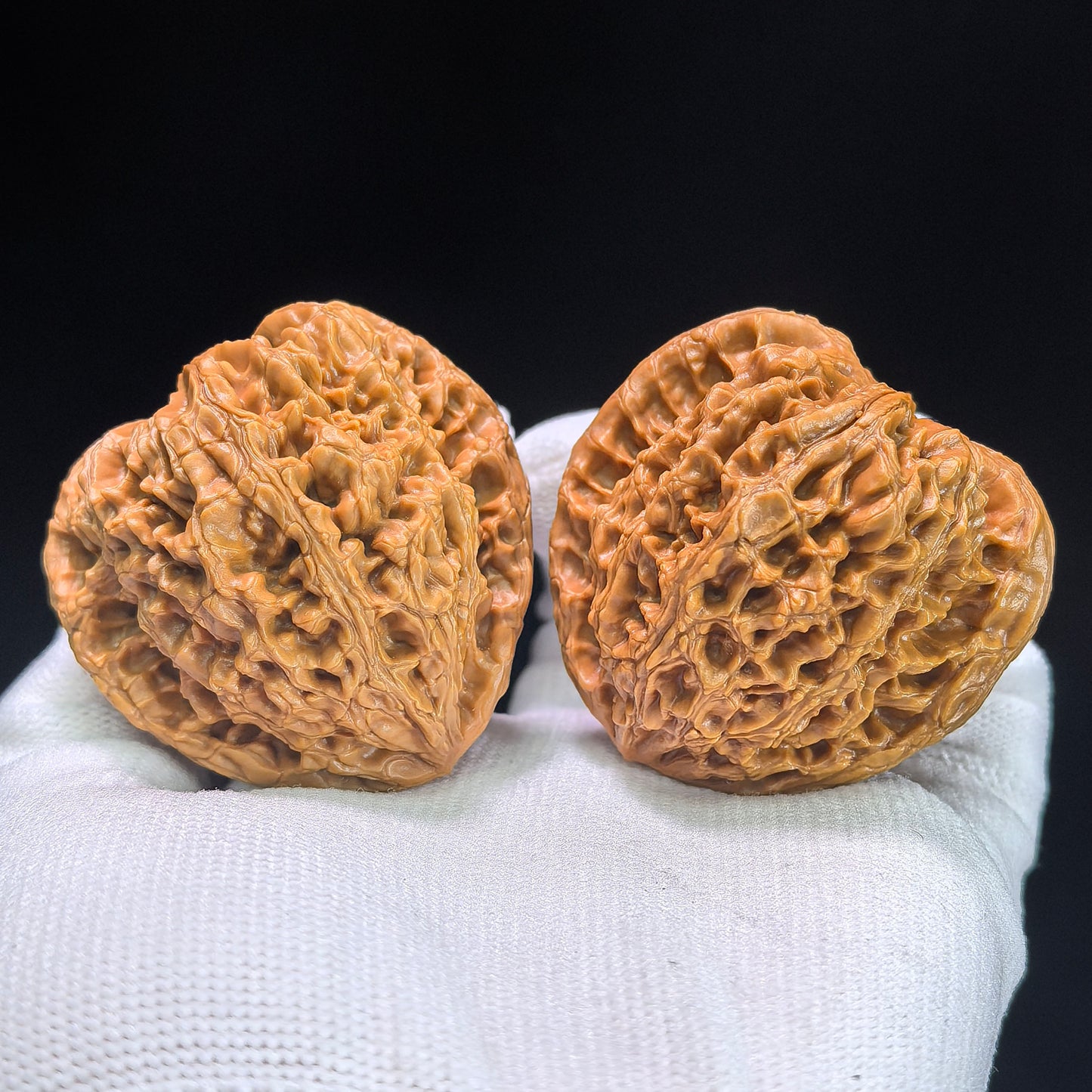 Hu Tou Wang (Tiger Head King) "Peach Heart" Variant Scholar Walnuts | Premium Select 44.0mm x 39.0mm | Stock ID: TXHTW-1351C
