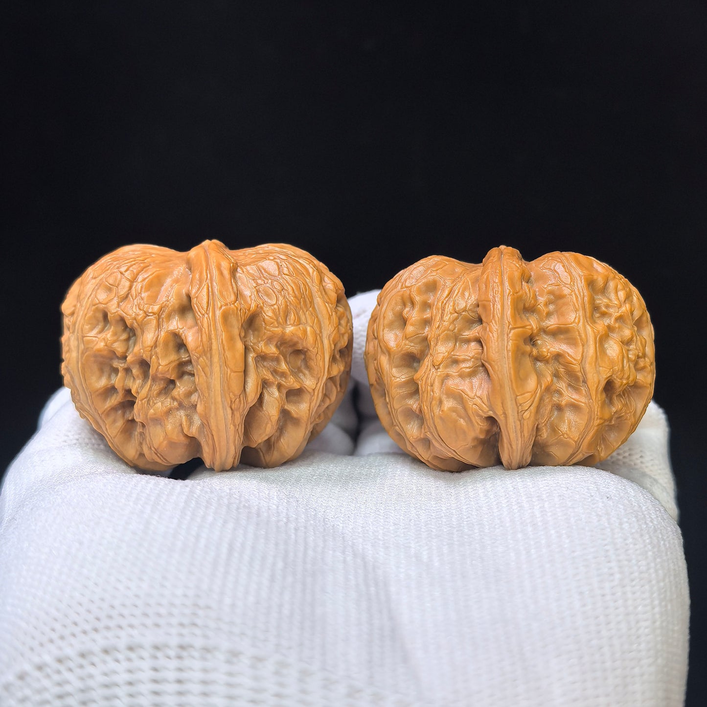"Gold Ingot" (Yuan Bao) Scholar Walnuts Pair | 38.0mm x 42.0mm | Deep-Belly Low-Profile Stance | Stock ID: YB-SY1C8