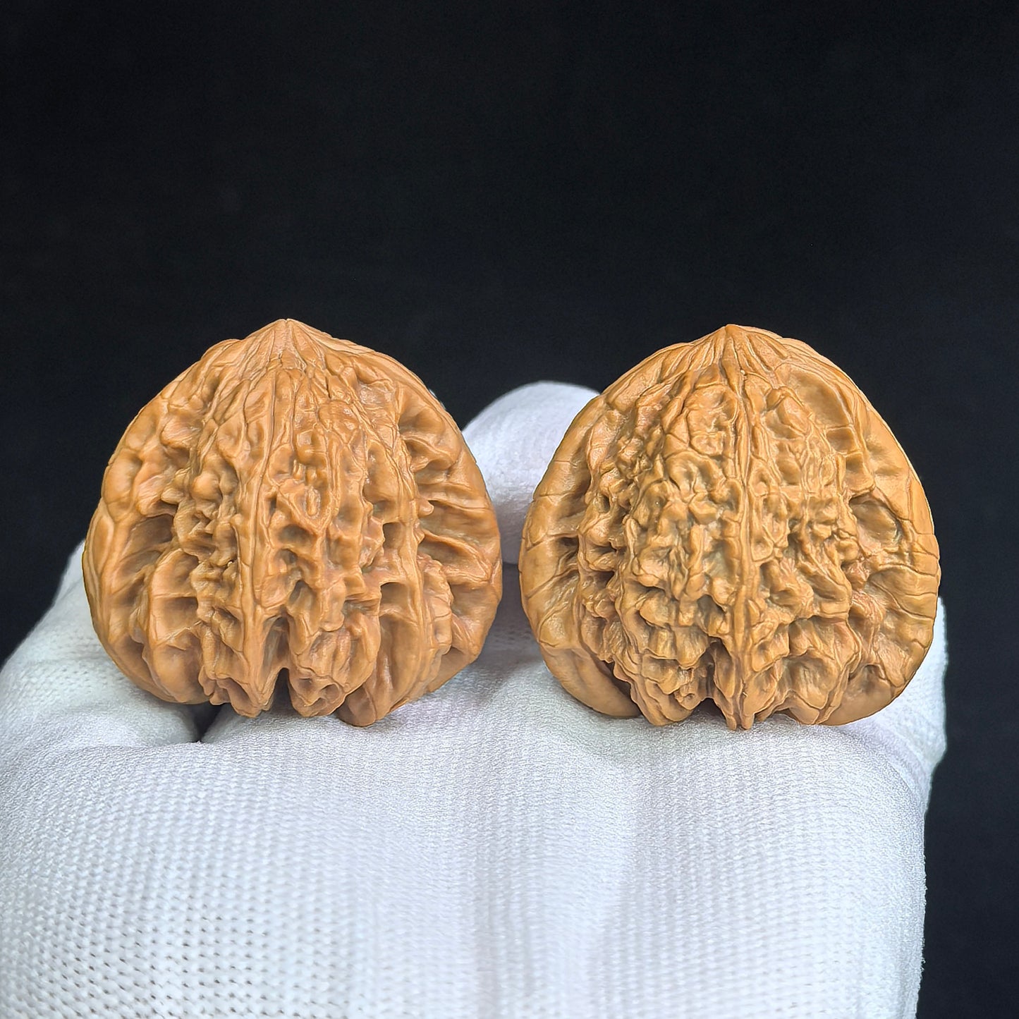 Triangle "Blizzard Turtle-Back" (Bao Xue Sanjiao Gui Bei) Scholar Walnuts Pair | 42.0mm x 39.0mm | Classic Low-Profile Silhouette | Collector Grade Masterpiece | Stock ID: BX-SY1E9