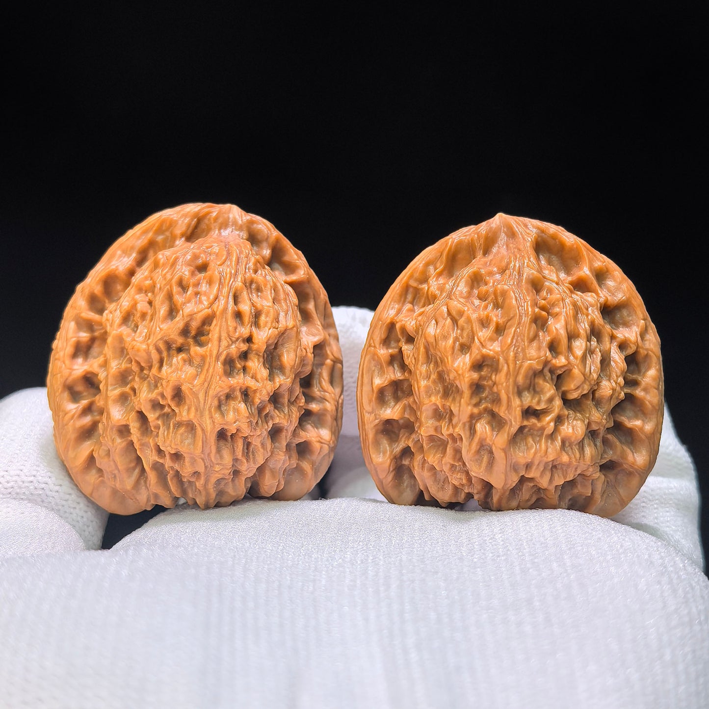 Triangle Concave-Base Nanjiangshi Scholar Walnuts Pair | Premium Select 38.0mm x 37.0mm | Classic Low-Profile Format | Stock ID: NJS-1513C
