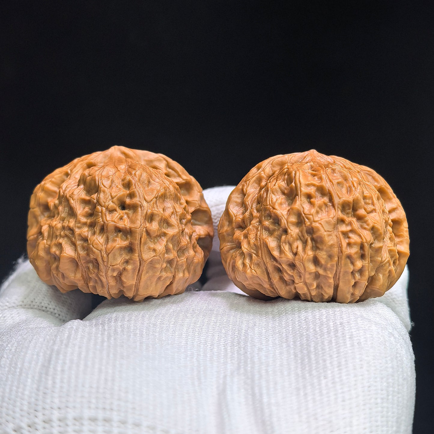 "Concave Base Pumpkin Dun" Aodi Nanguadun BDNGD-17G5 Low-Profile Wenwan Walnuts Pair | 43.0mm x 43.0mm | BDNGD-17G5