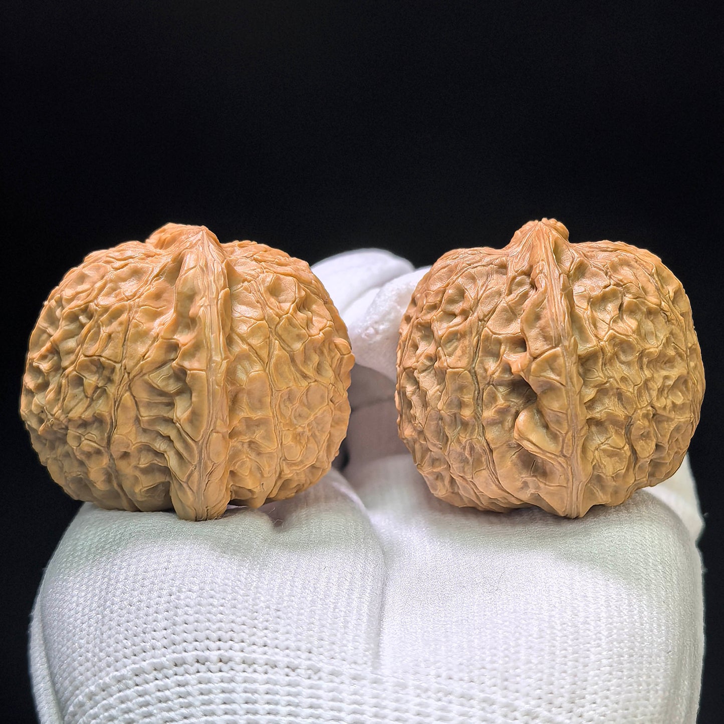 "Pumpkin Dun" Nanguadun NGD-1108 Low-Profile Wenwan Walnuts Pair | 47.0mm x 46.0mm | NGD-1108
