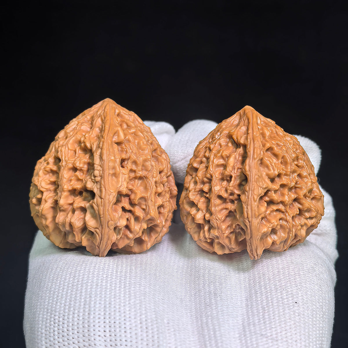 Wild-Form “Golden-Maned Lion King / Tian Can Jiao” Wenwan Walnut Pair — 46.0mm x 43.0mm | JMSW-C1E4E