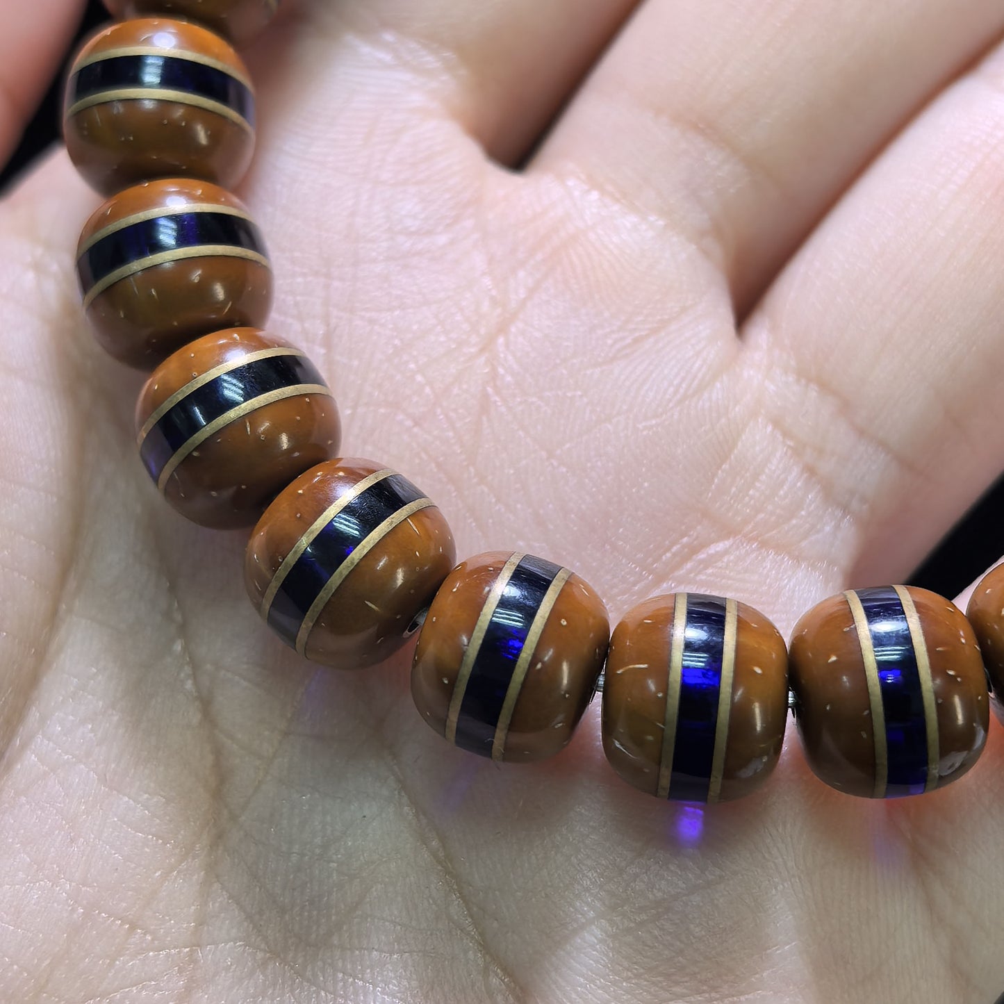 The Avant-Garde "Klein Blue" Zijinshu Choker & Prayer Strand | 10.0mm x 24-Piece Barrel Beads | ZJSSC-101H