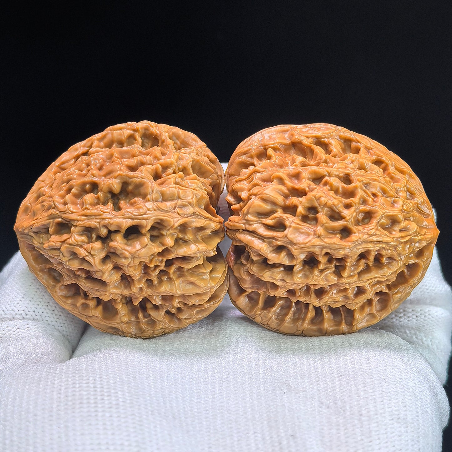 Hu Tou Wang (Tiger Head King) "Peach Heart" Variant Scholar Walnuts | Premium Select 44.0mm x 39.0mm | Stock ID: TXHTW-1351C