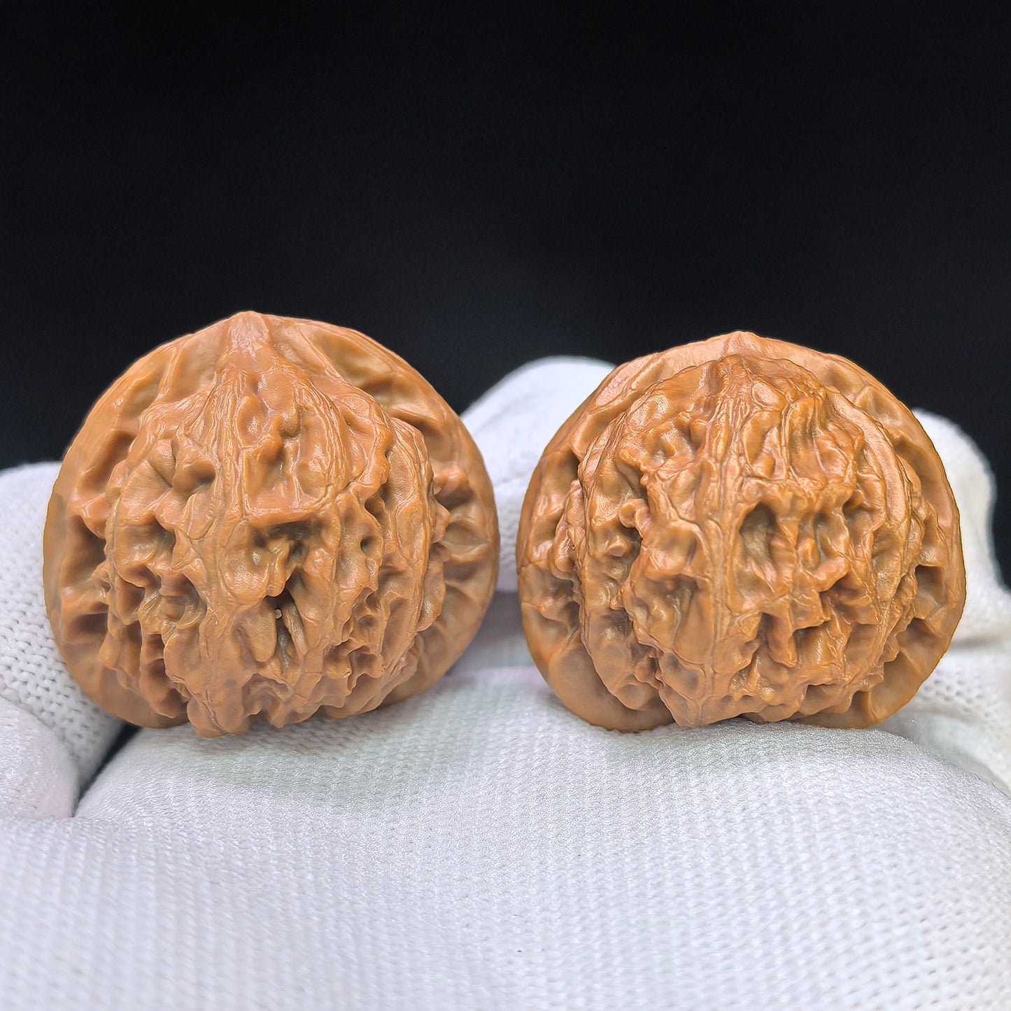 "Peach-Heart Palace Lantern" Taoxin Gongdeng Pocket Low-Profile Wenwan Walnuts Pair | 35.0mm x 35.0mm | GD-SY1B10