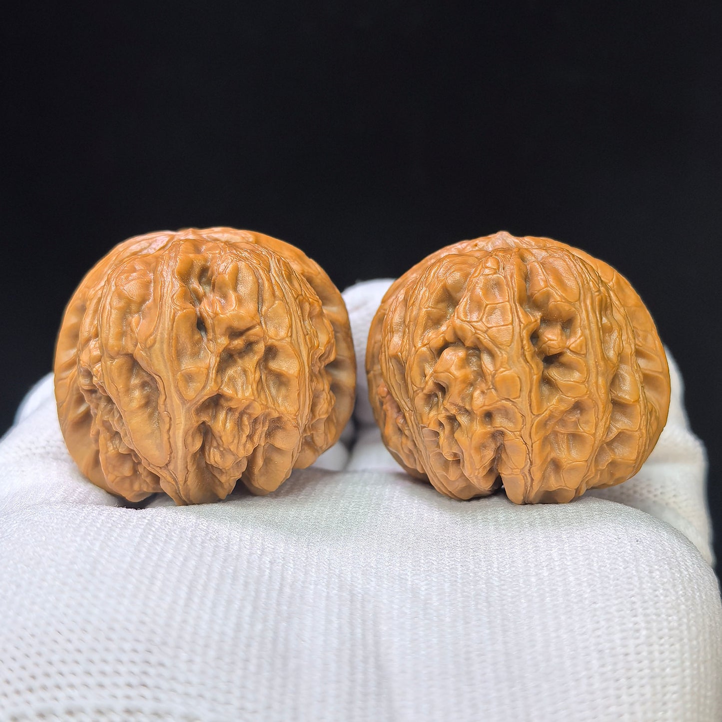 "Gold Ingot" (Yuan Bao) Scholar Walnuts Pair | 38.0mm x 42.0mm | Deep-Belly Low-Profile Stance | Stock ID: YB-SY1C8