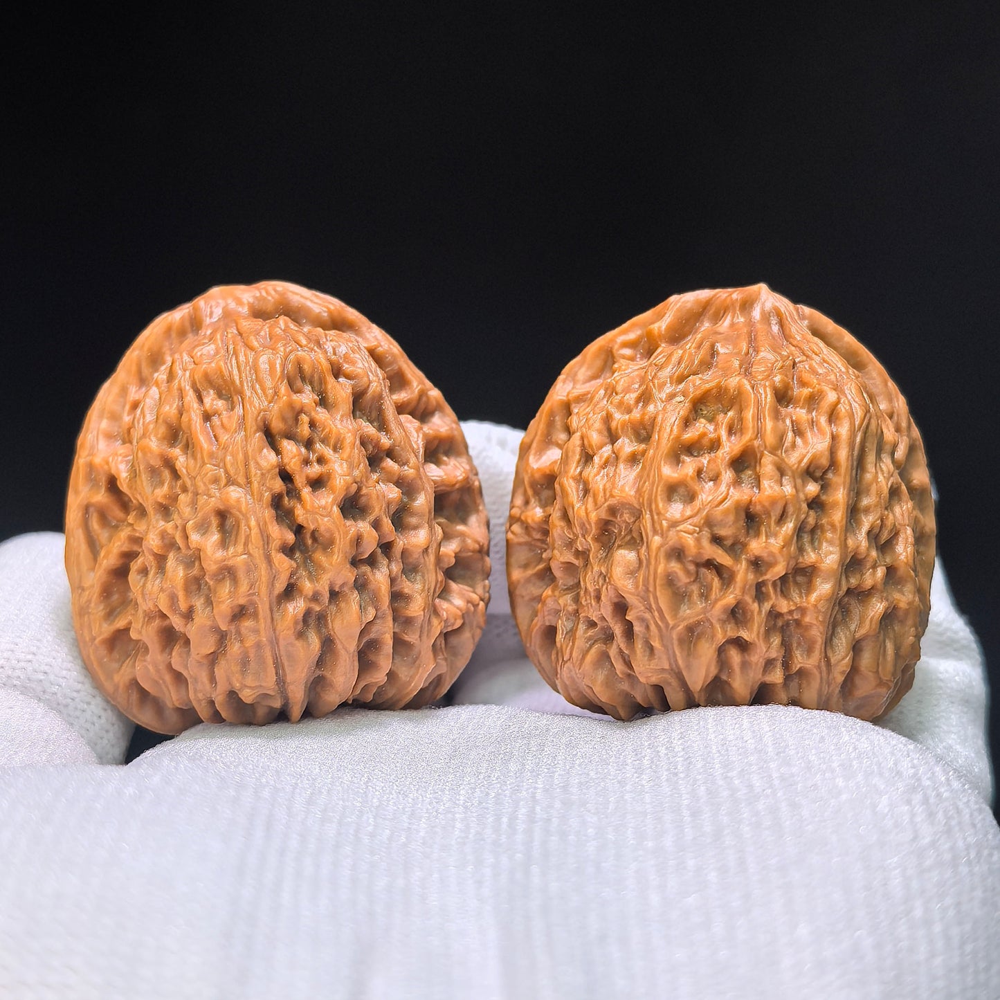 Triangle Concave-Base Nanjiangshi Scholar Walnuts Pair | Premium Select 38.0mm x 37.0mm | Classic Low-Profile Format | Stock ID: NJS-1513C