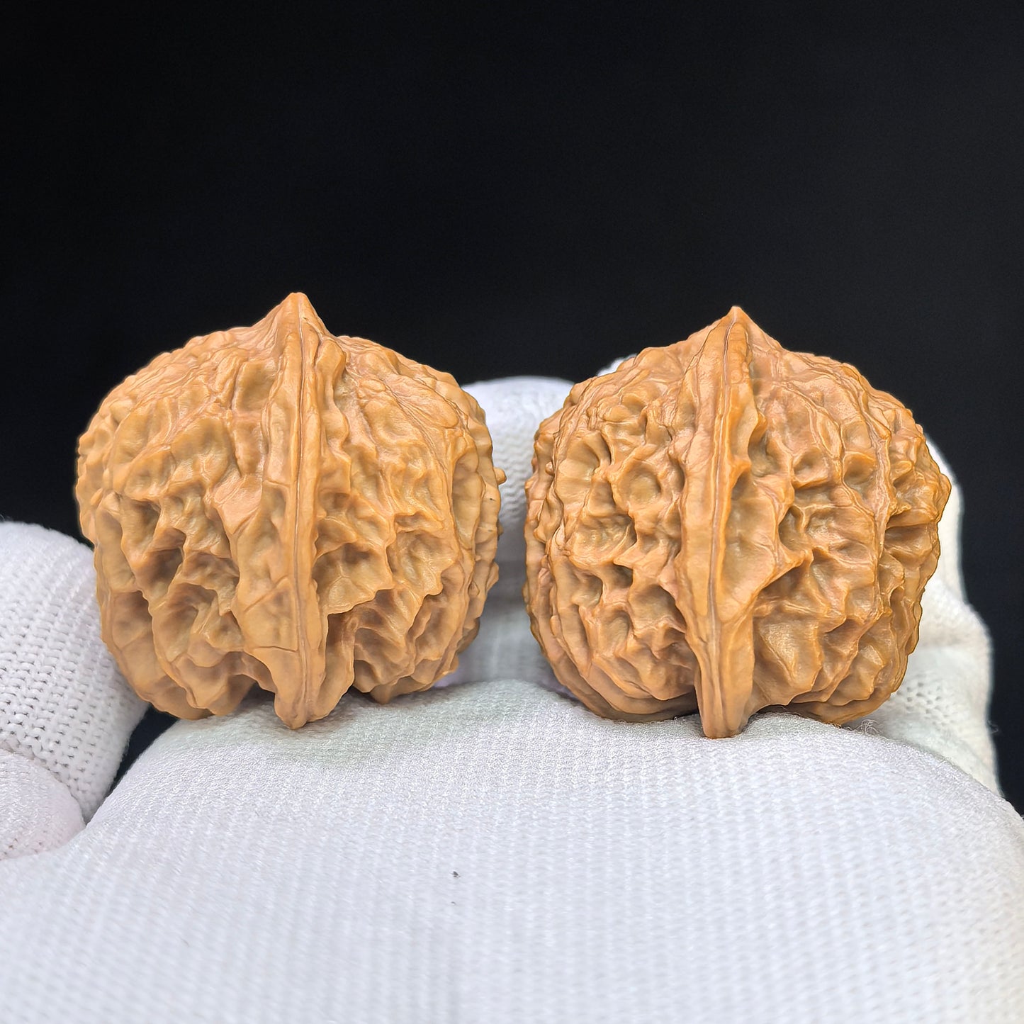 "Timber Wolf" (Xiao Ye Lang) Scholar Walnuts Pair | 36.0mm x 34.0mm | Compact Low-Profile Stance | Stock ID: YL-SY1B2