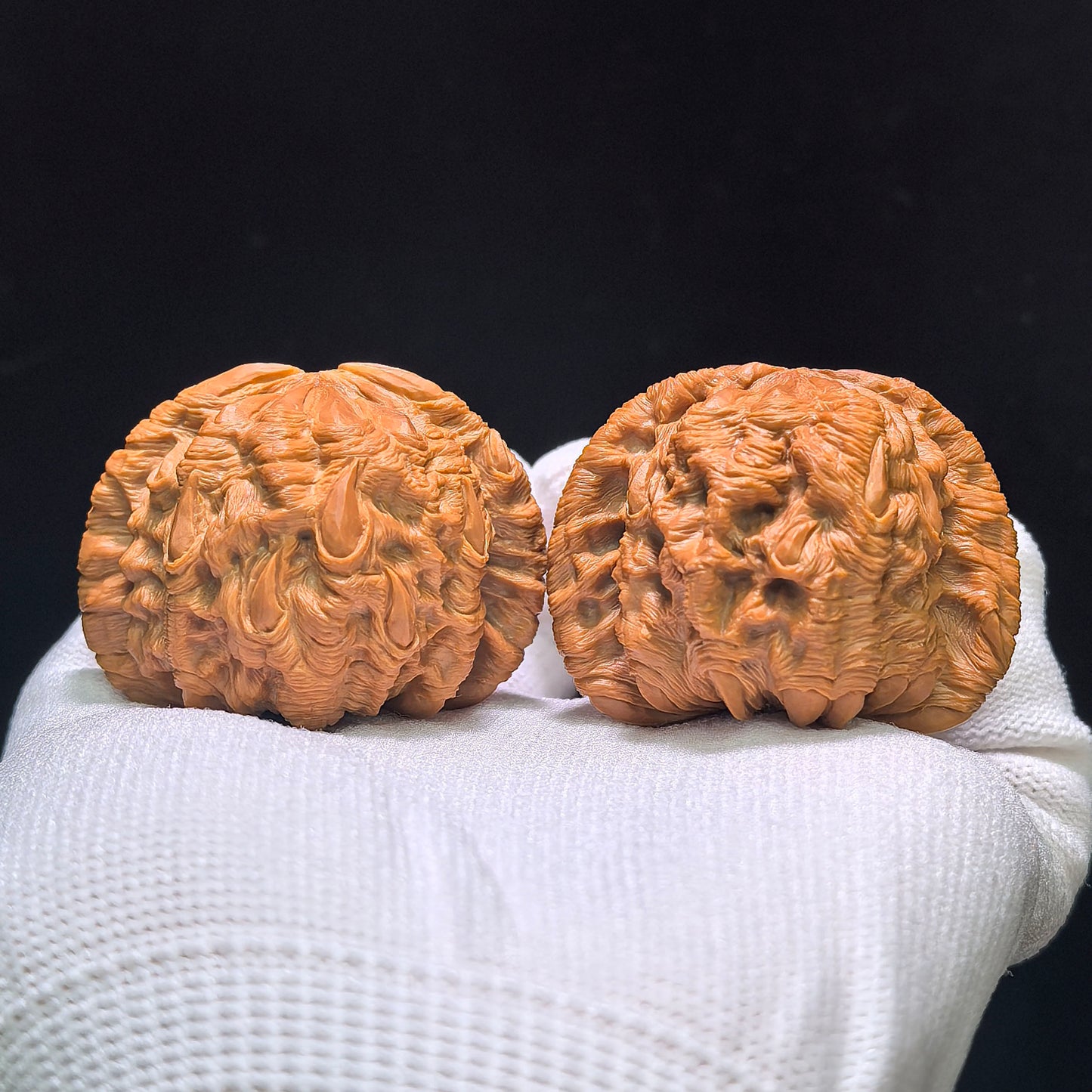 Master Li Fengguang Hand-Carved "Devouring Lion" White Lion Head (Bai Shi Zi) Scholar Walnuts Pair | Grand 44.0mm x 41.0mm | Ultimate Collector Grade Masterpiece | Stock ID: BSZTSDK-CG213E