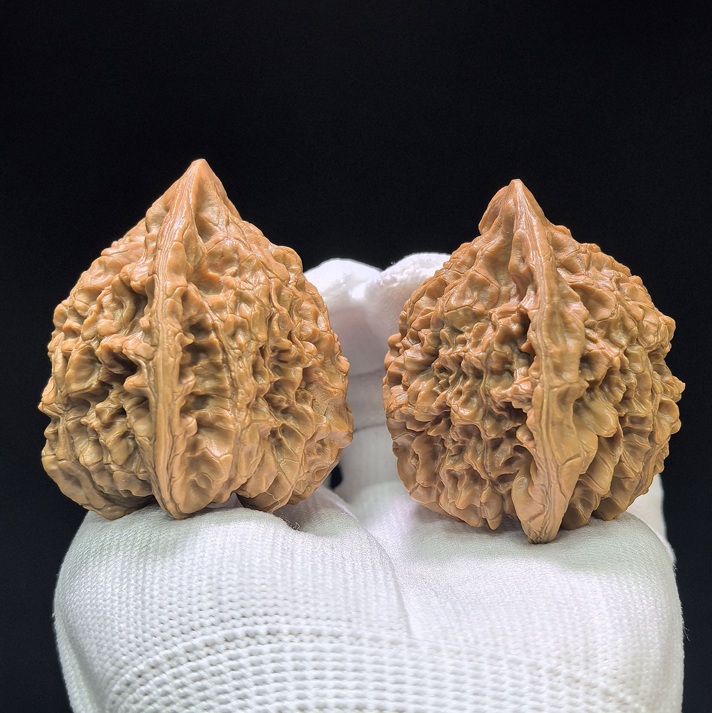 "Large Official Hat Peach Heart Concave Base" Daguanmao Taoxin Aodi Wenwan Walnuts Pair | 50.0mm x 43.0mm | ADDGM-1101