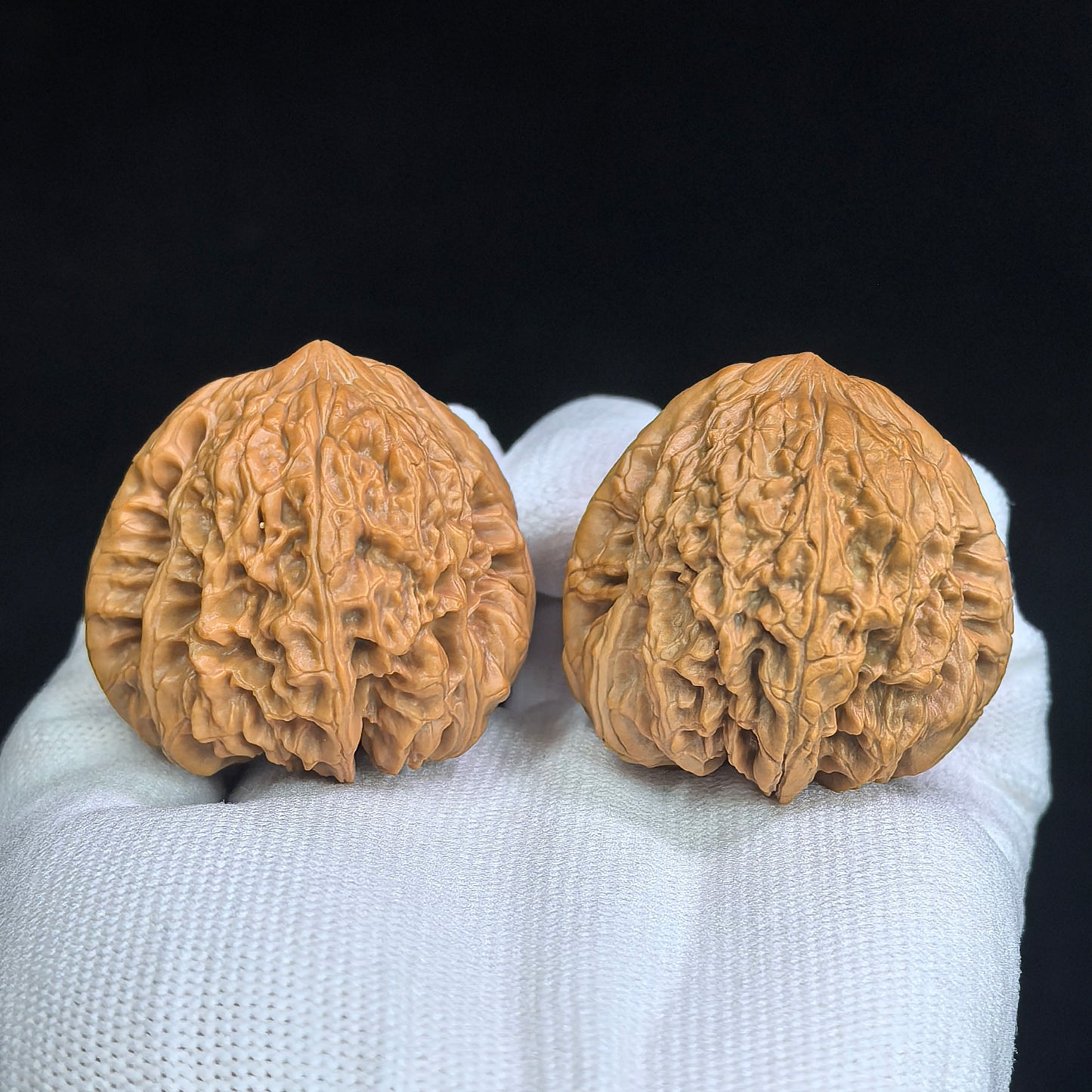 Triangle "Blizzard Turtle-Back" (Bao Xue Sanjiao Gui Bei) Scholar Walnuts Pair | 42.0mm x 39.0mm | Classic Low-Profile Silhouette | Collector Grade Masterpiece | Stock ID: BX-SY1E9