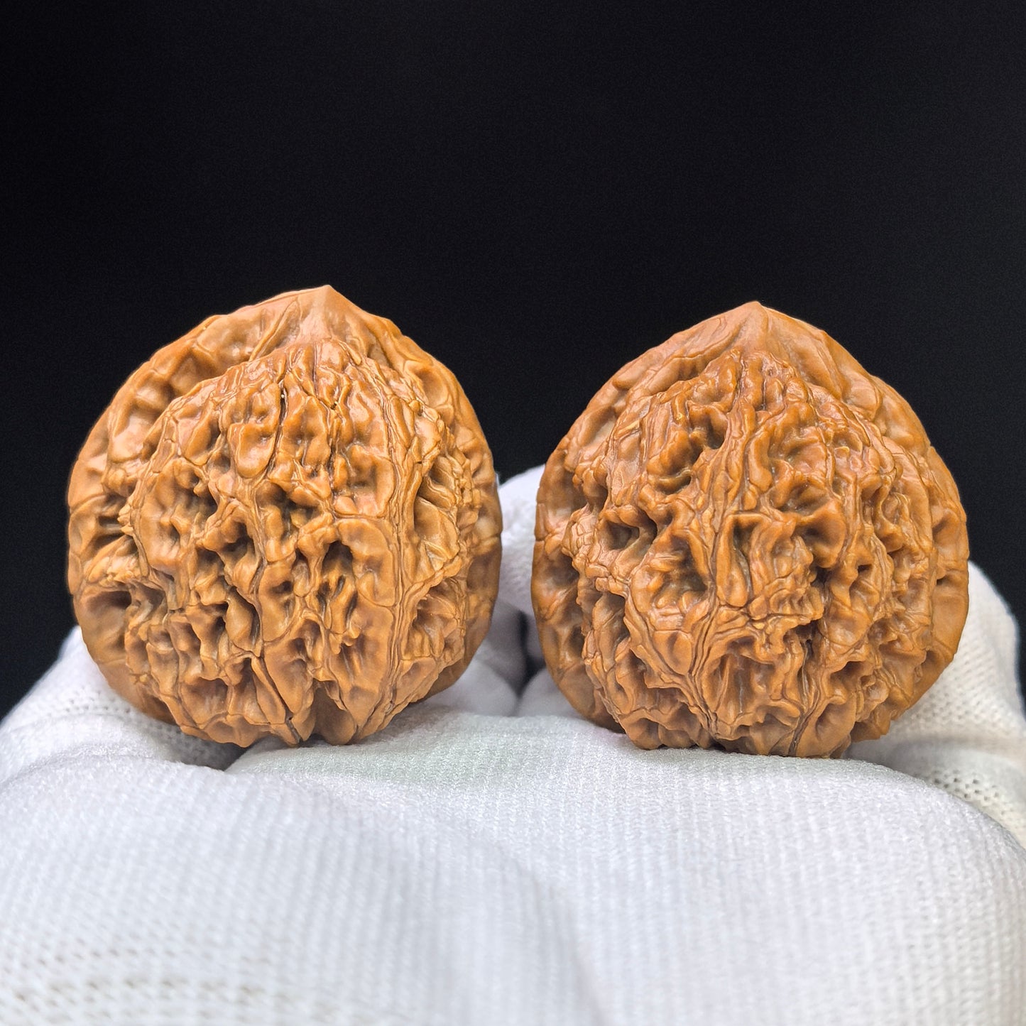 "Water Dragon Texture" Shui Long Wen SLW-1502C Low-Profile Wenwan Walnuts Pair | 40.0mm x 39.0mm | SLW-1502C