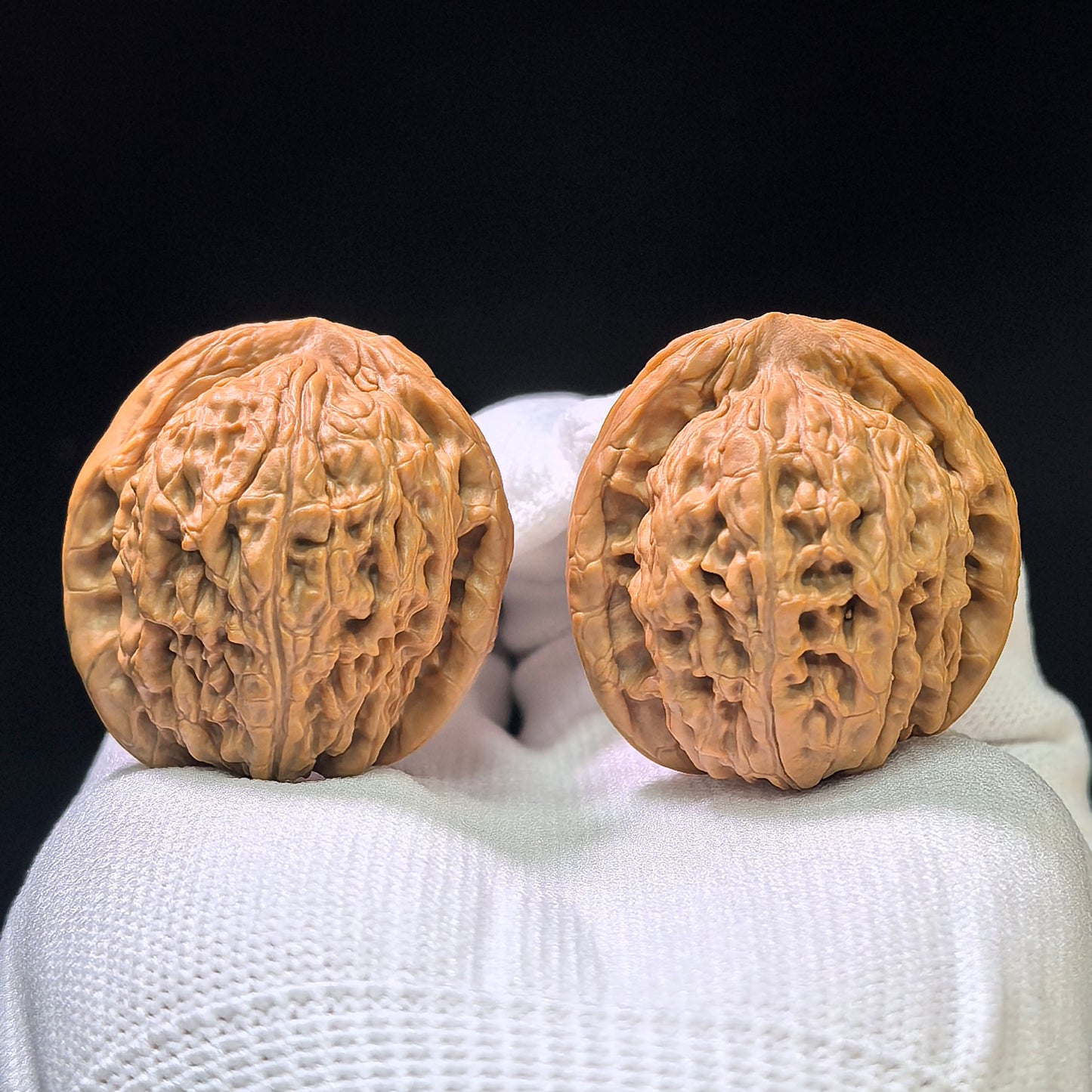 "Meteorite Ingot" Yuanshi Yuanbao Low-Profile Wenwan Walnuts Pair | 36.0mm x 36.0mm | YSYB-1102