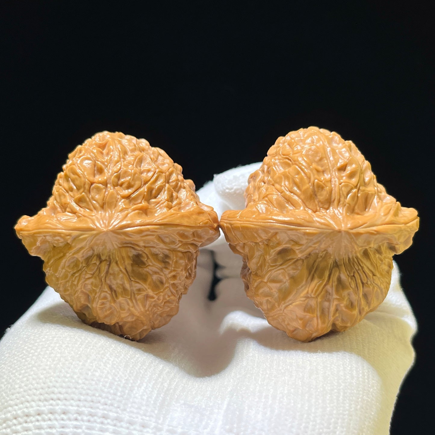 "Pumpkin Block / Stool" Nanguadun NGD-1110 Low-Profile Wenwan Walnuts Pair | 41.0mm x 44.0mm | NGD-1110