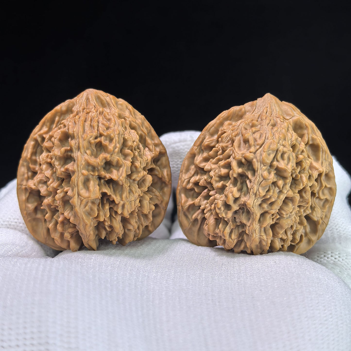"Peach Heart Concave Base Starry Sky" Mantianxing Wenwan Walnuts Pair | 38.0mm x 37.0mm | MTX-1410