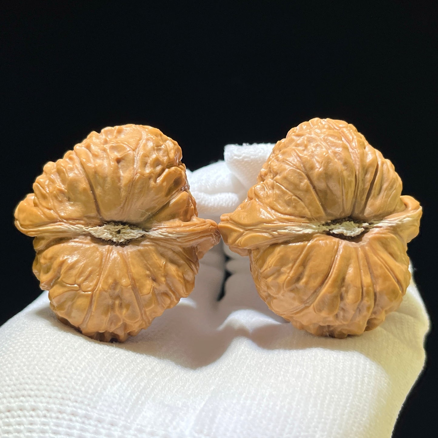 "Pumpkin Block / Stool" Nanguadun NGD-1110 Low-Profile Wenwan Walnuts Pair | 41.0mm x 44.0mm | NGD-1110