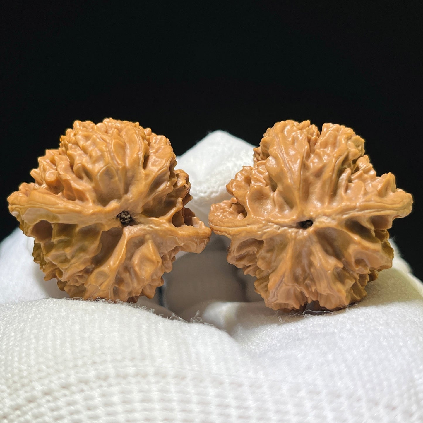 Apple Orchard (Pingguoyuan) Scholar Walnuts Pair | 33.0mm x 32.0mm | Miniature Pocket Format (Shou Nian) | Stock ID: PGY-1101