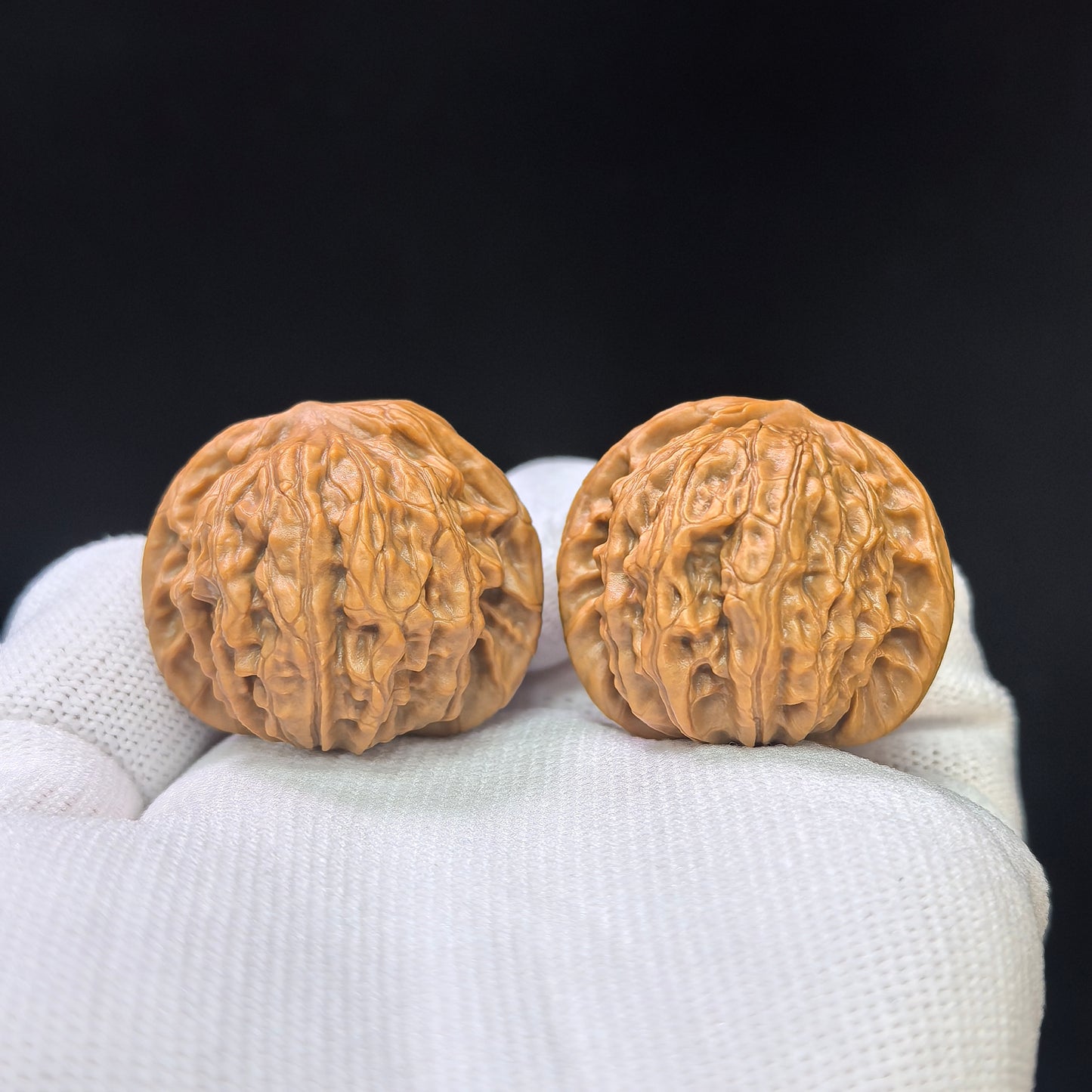 "Yearning Love" (Xiang Si) Scholar Walnuts Pair | 33.0mm x 32.0mm | Miniature Pocket Format (Shou Nian) | Stock ID: XS-SY1C2