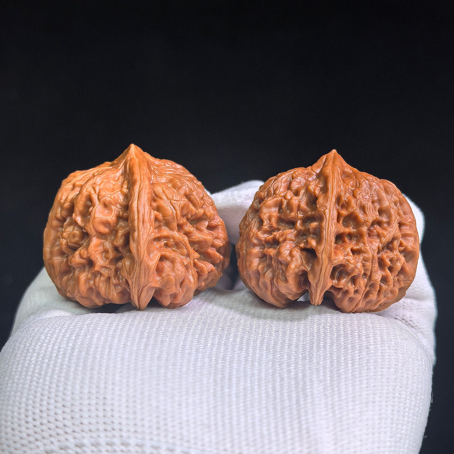 "Triangular Peach Heart Concave Base Palace Lantern" Sanjiao Taoxin Aodi Gongdeng GD-SY1A6 Low-Profile Wenwan Walnuts Pair | 42.0mm x 42.0mm | GD-SY1A6