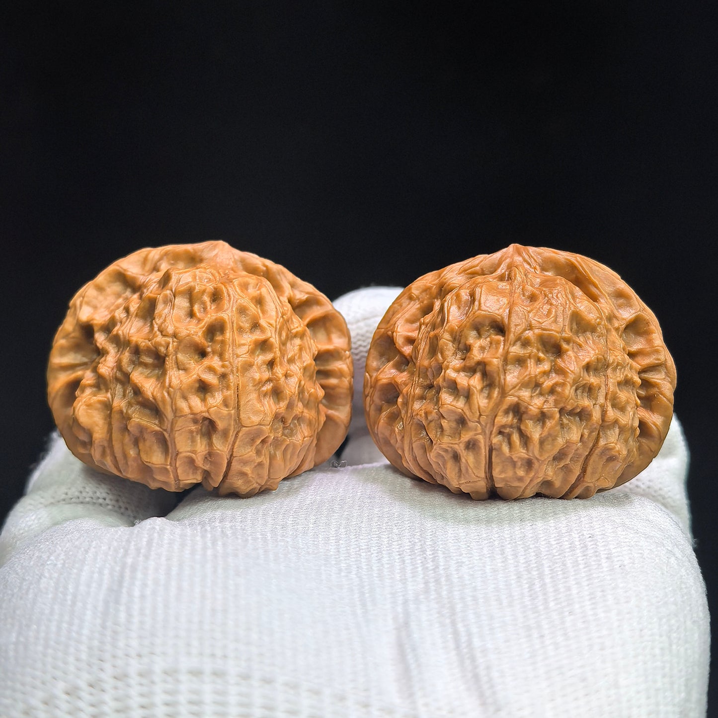 "Concave Base Pumpkin Dun" Aodi Nanguadun BDNGD-17G5 Low-Profile Wenwan Walnuts Pair | 43.0mm x 43.0mm | BDNGD-17G5
