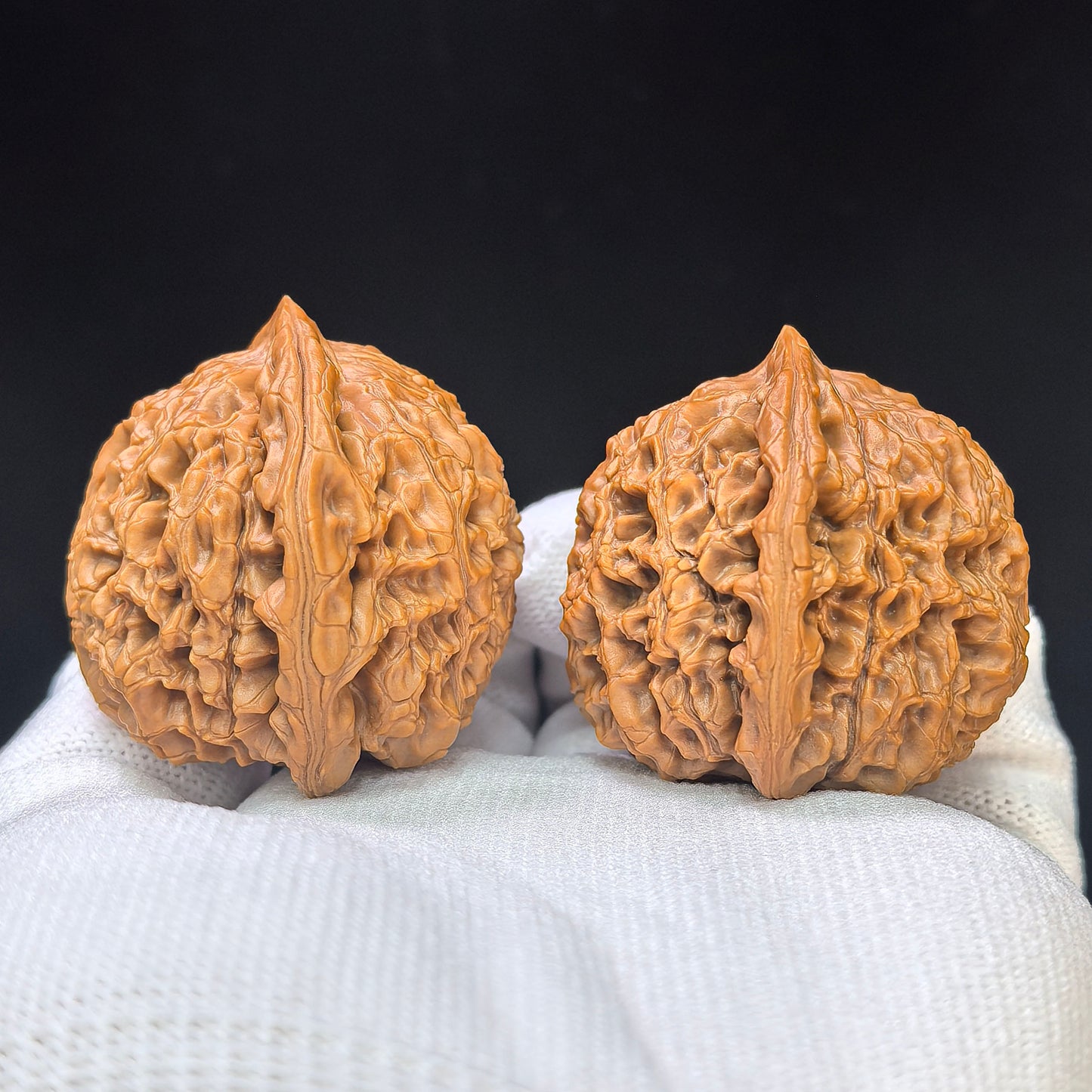 "Water Dragon Texture" Shui Long Wen SLW-1502C Low-Profile Wenwan Walnuts Pair | 40.0mm x 39.0mm | SLW-1502C