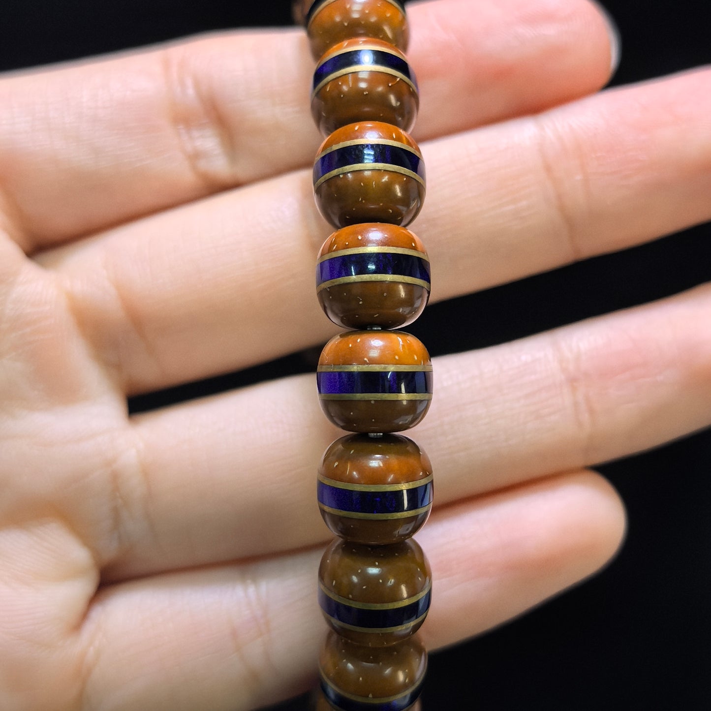 The Avant-Garde "Klein Blue" Zijinshu Choker & Prayer Strand | 10.0mm x 24-Piece Barrel Beads | ZJSSC-101H