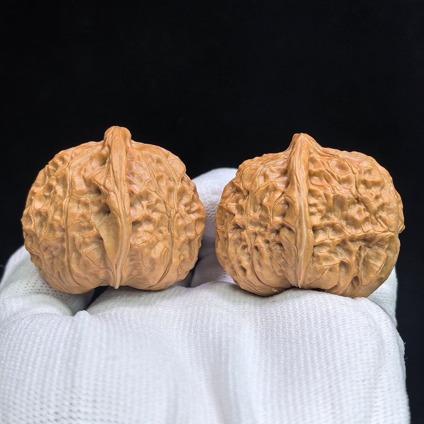 "Pumpkin Dun" Nanguadun NGD-17C7C Low-Profile Wenwan Walnuts Pair | 39.0mm x 43.0mm | NGD-17C7C
