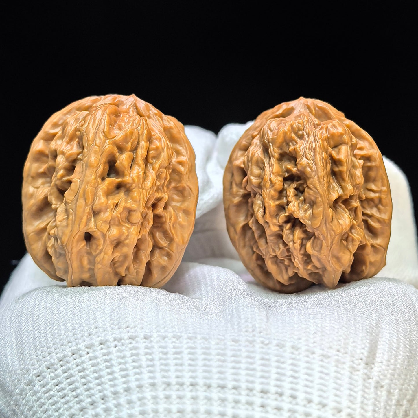 "Pinggu Square / Block" Pinggu Fangkuai PGFK-1502C Low-Profile Wenwan Walnuts Pair | 33.0mm x 39.0mm | PGFK-1502C