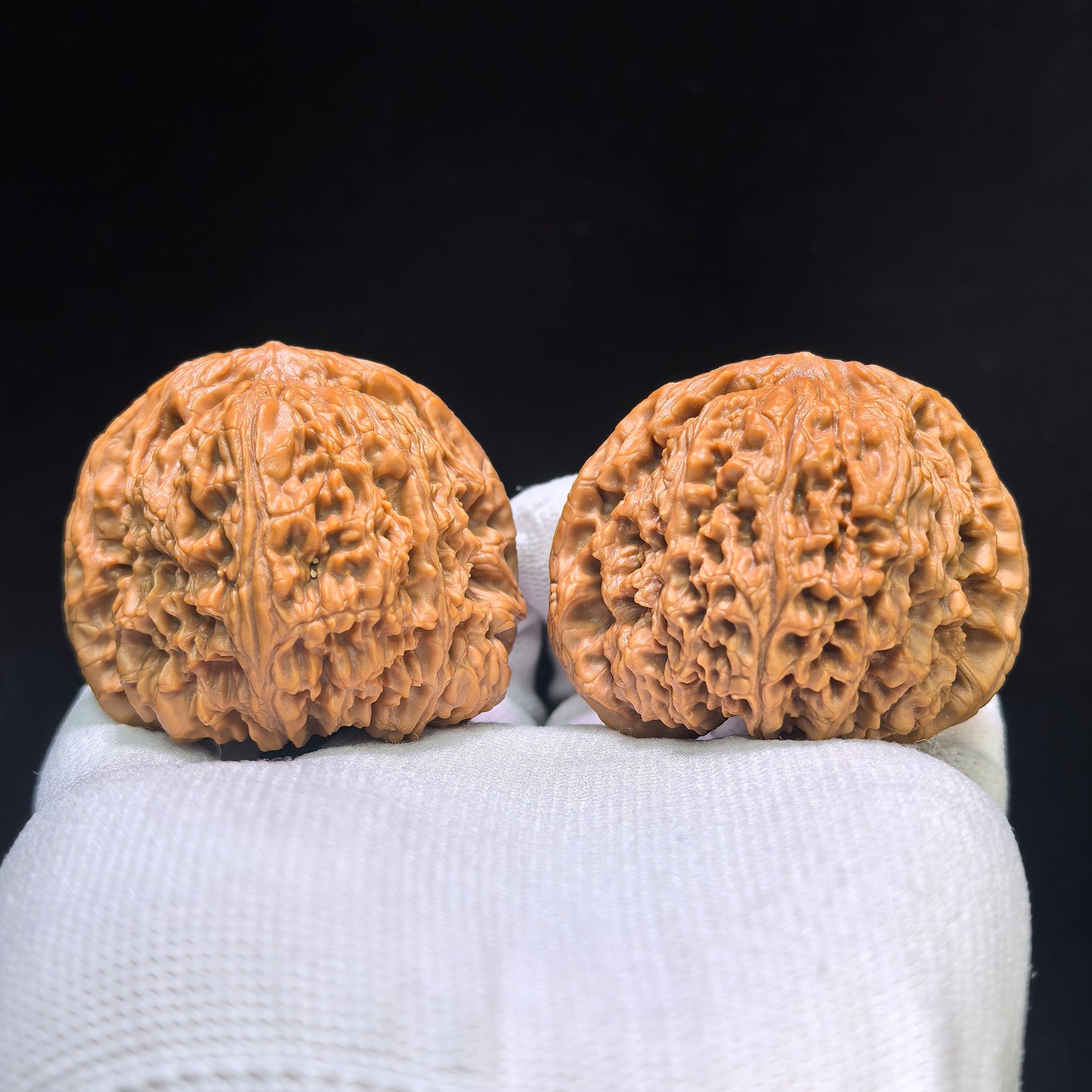 "Concave Base Nanjiangshi" Nanjiangshi Aodi Wenwan Walnuts (Pair) | 49.0mm x 45.0mm | Stock ID: NJS-1551C
