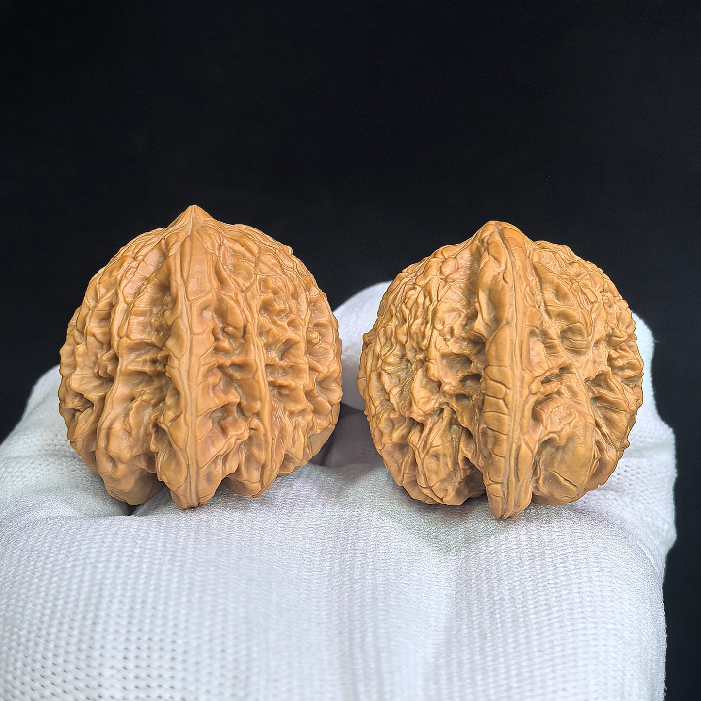 Triangle "Blizzard Turtle-Back" (Bao Xue Sanjiao Gui Bei) Scholar Walnuts Pair | 42.0mm x 39.0mm | Classic Low-Profile Silhouette | Collector Grade Masterpiece | Stock ID: BX-SY1E9