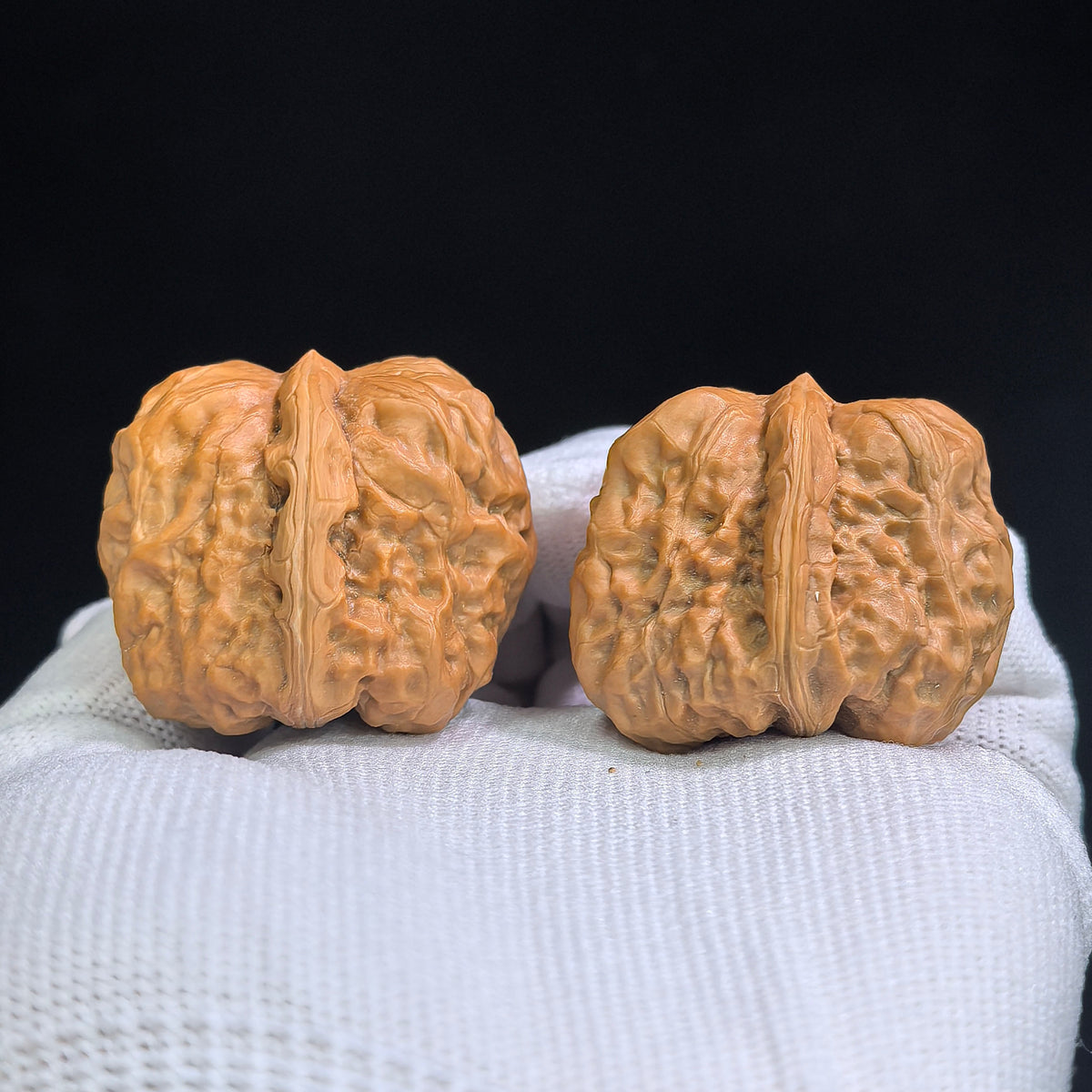 Compact Broad-Shouldered Toad Head Wenwan Walnut Pair | 35.0mm x 37.0mm | HMT-SY1H6