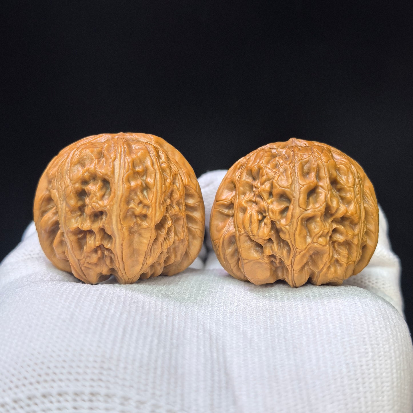 "Gold Ingot" (Yuan Bao) Scholar Walnuts Pair | 38.0mm x 42.0mm | Deep-Belly Low-Profile Stance | Stock ID: YB-SY1C8