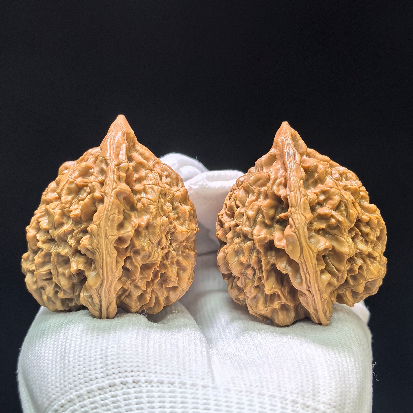 "Large Official Hat Peach Heart Concave Base" Daguanmao Taoxin Aodi Wenwan Walnuts Pair | 50.0mm x 43.0mm | ADDGM-1101