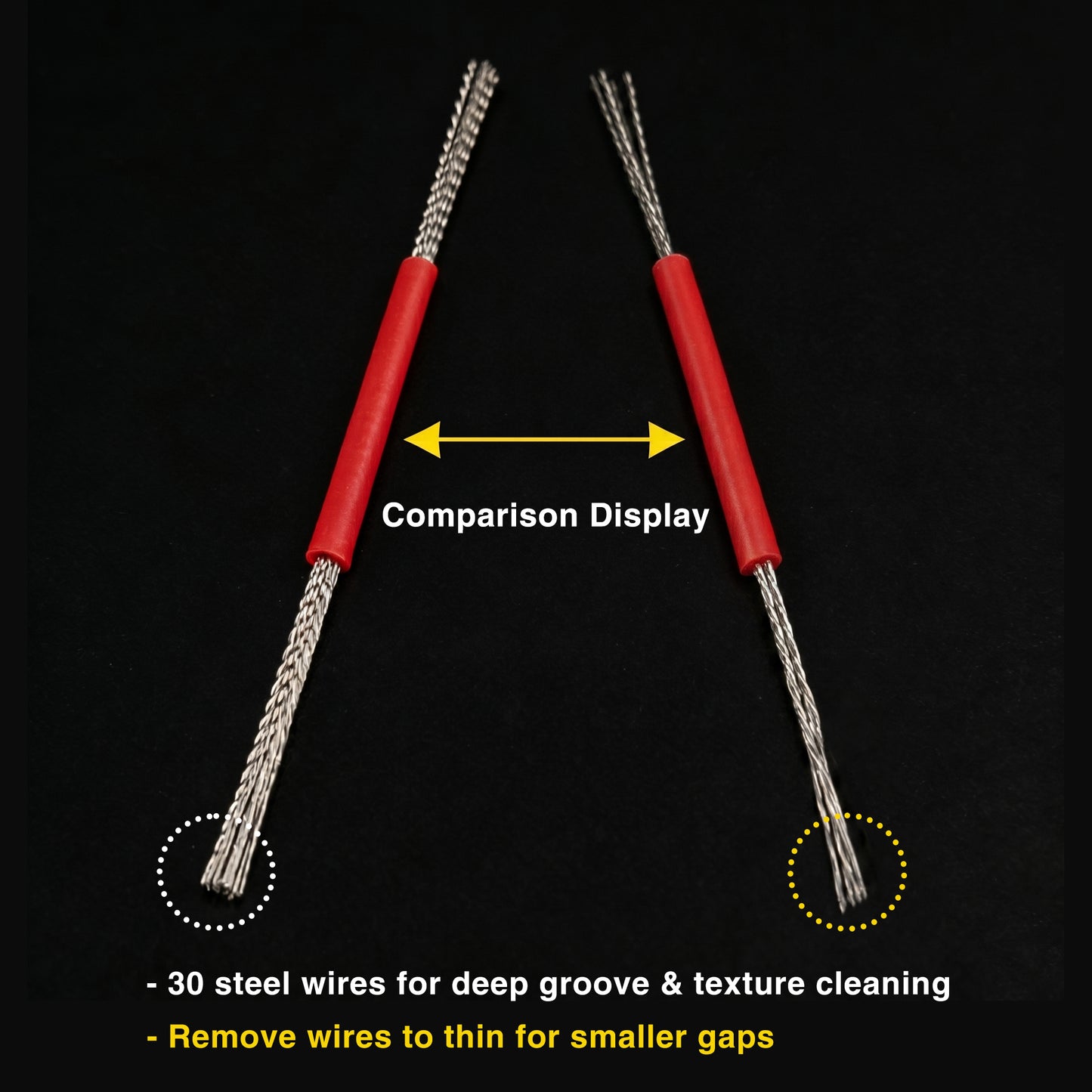 Precision 304 Stainless Steel Crevice Cleaning Wire Brushes | Customizable Micro-Brush 10-Pack