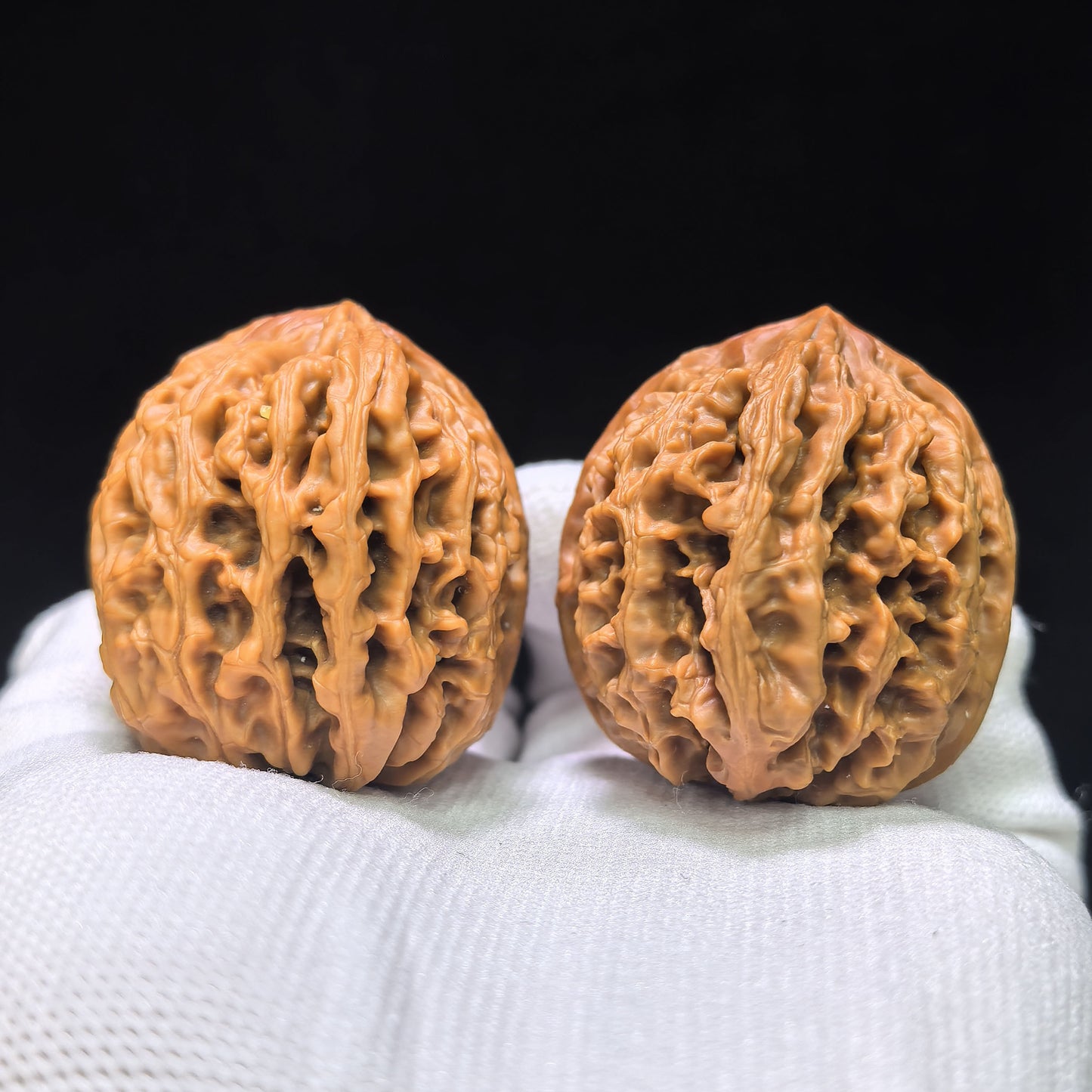 Three-Ribbed "Nine Dragons Sinew" (Jiulongjin Sanling) Scholar Walnuts Pair | 38.0mm x 41.0mm | Deep-Belly Geometry | Singularities Grade Masterpiece | Stock ID: JLJSN-1401E