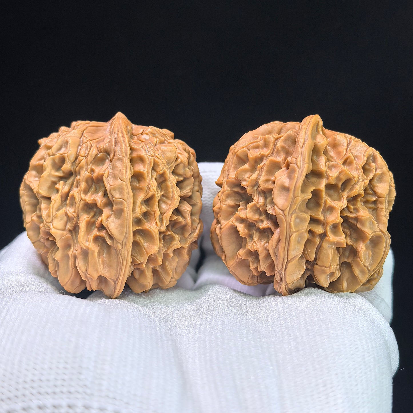 Bai Shou Lion Head (Hundred Longevity) Scholar Walnuts Pair | 45.0mm x 43.0mm | Stock ID: BSSZT-1401