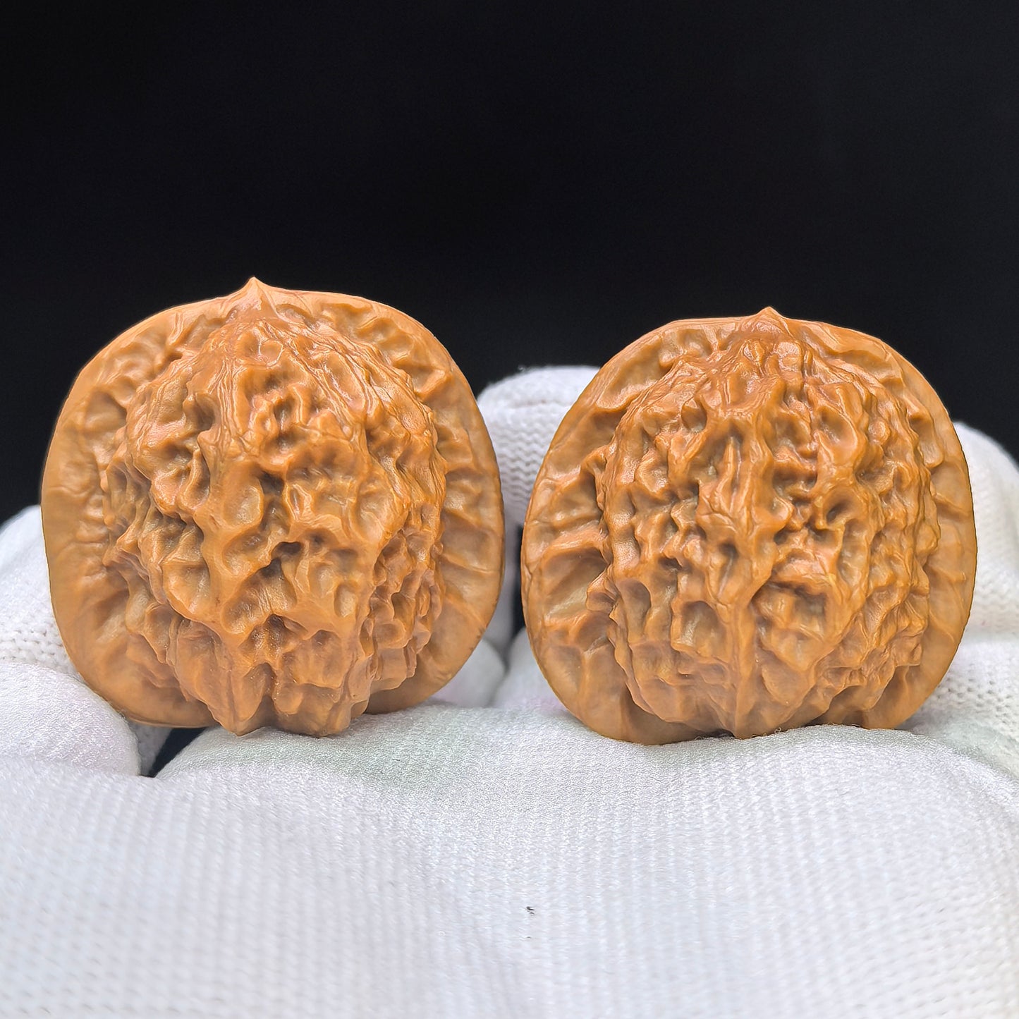 "Porcelain Doll" Ciwawawa Pocket Low-Profile Wenwan Walnuts Pair | 37.0mm x 35.0mm | CWW-SY1B4