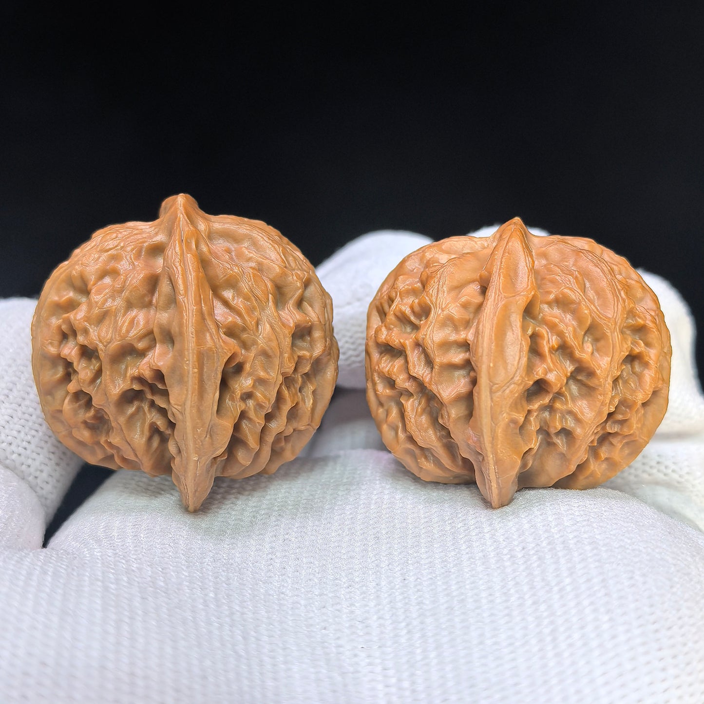 "Peach-Heart Palace Lantern" Taoxin Gongdeng Pocket Low-Profile Wenwan Walnuts Pair | 35.0mm x 35.0mm | GD-SY1B10