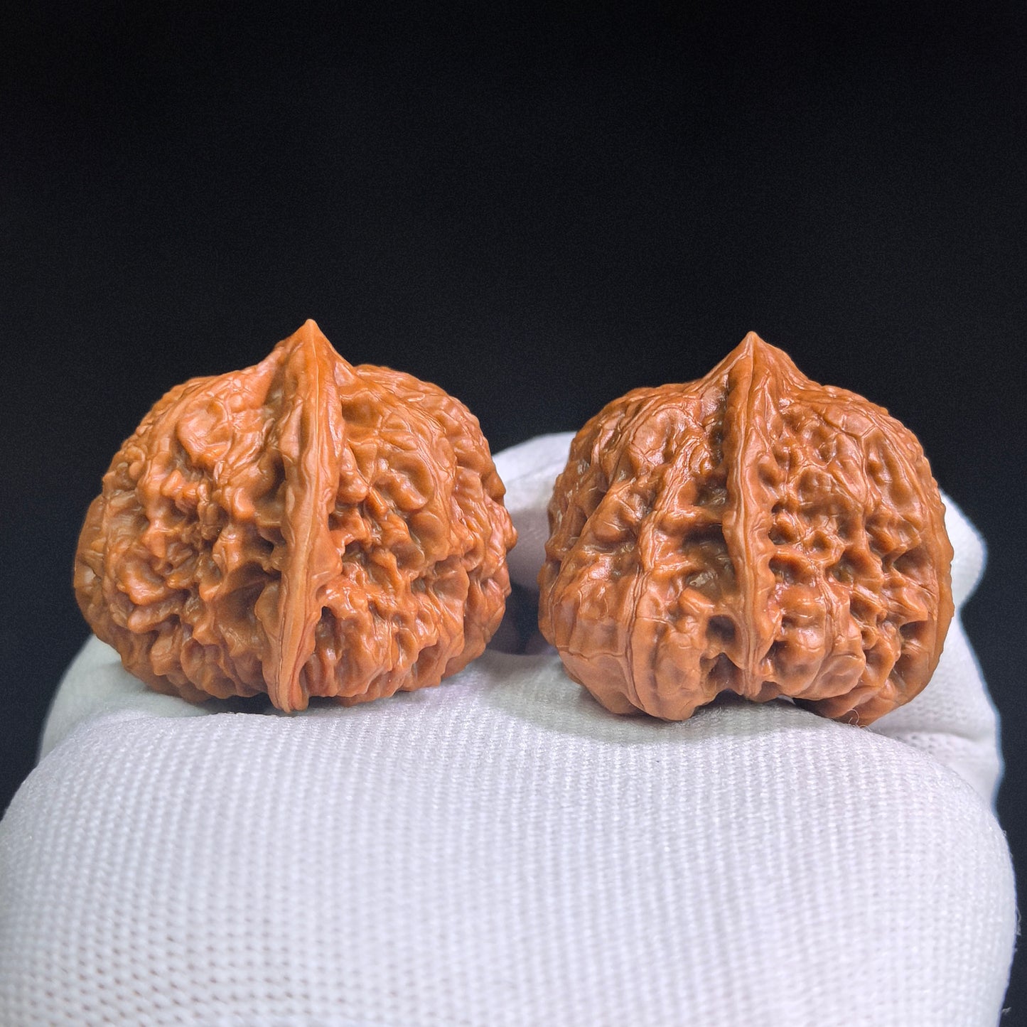 "Triangular Peach Heart Concave Base Palace Lantern" Sanjiao Taoxin Aodi Gongdeng GD-SY1A6 Low-Profile Wenwan Walnuts Pair | 42.0mm x 42.0mm | GD-SY1A6