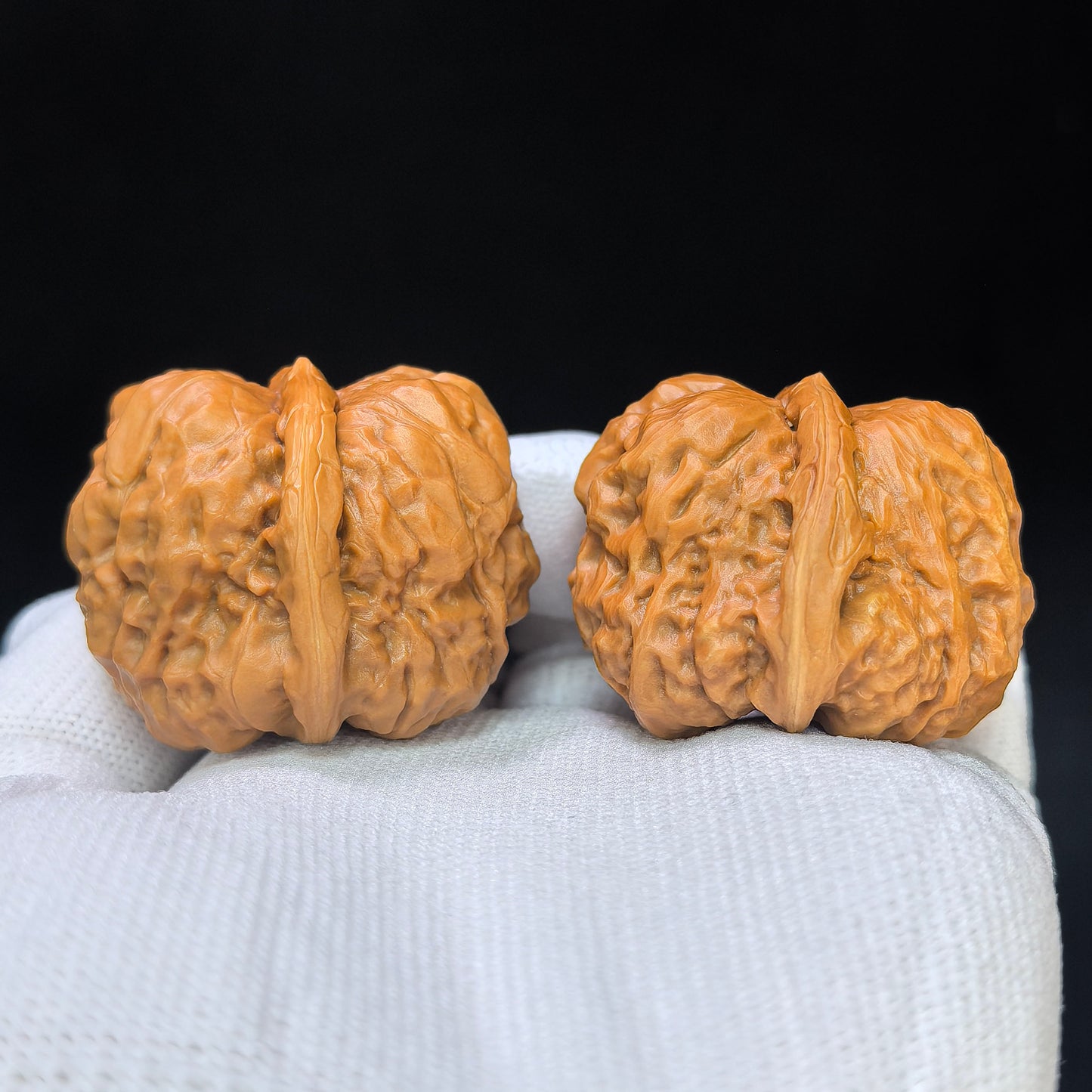 "Crystal Toad Frog" Chanchu Shuijingwa HMT-1503C Low-Profile Wenwan Walnuts Pair | 38.0mm x 40.0mm | HMT-1503C