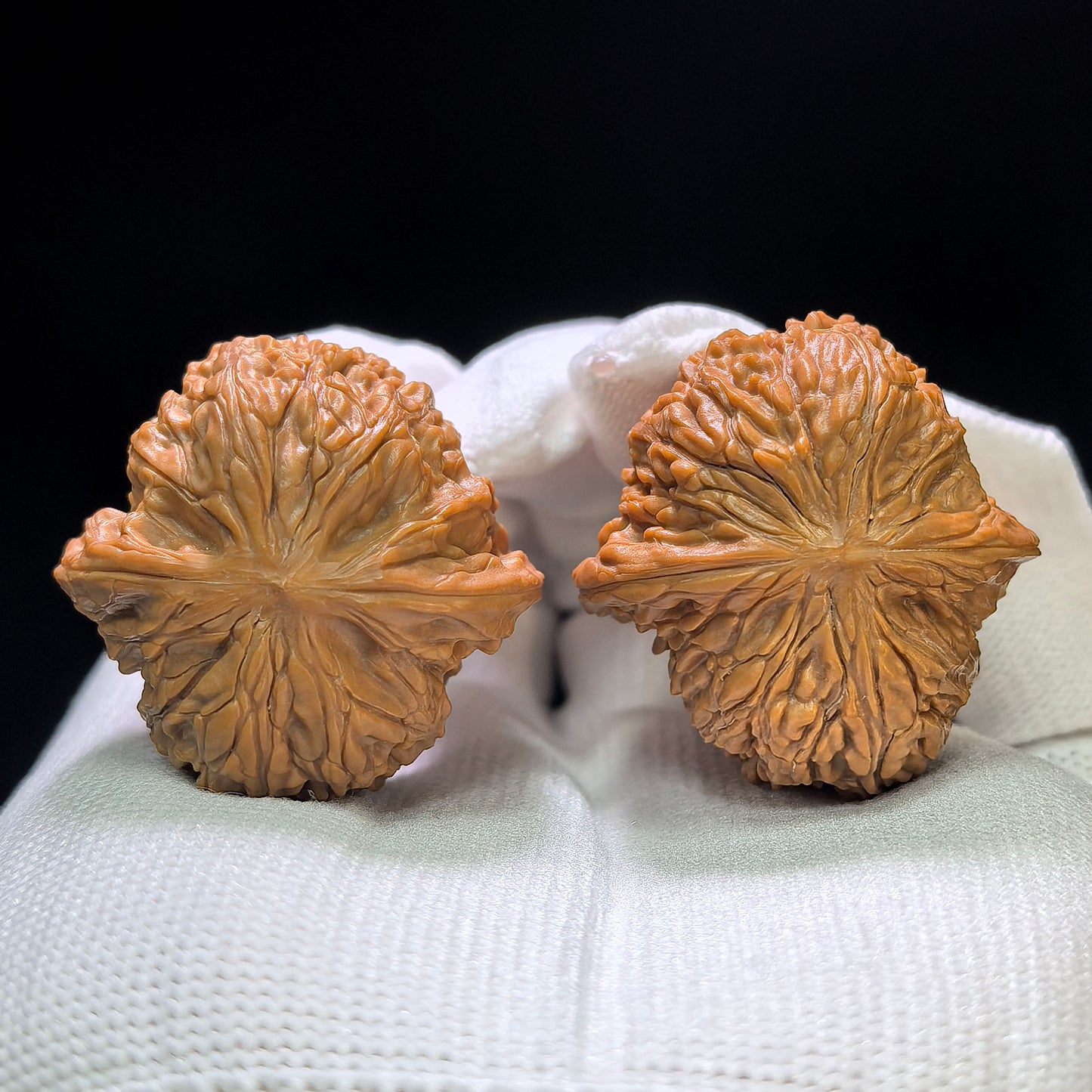 "Wild Pebble Millstone" Ye Sheng Shizi Mopan Wenwan Walnuts (Pair) | 34.0mm x 35.0mm | Stock ID: SZMP-1401