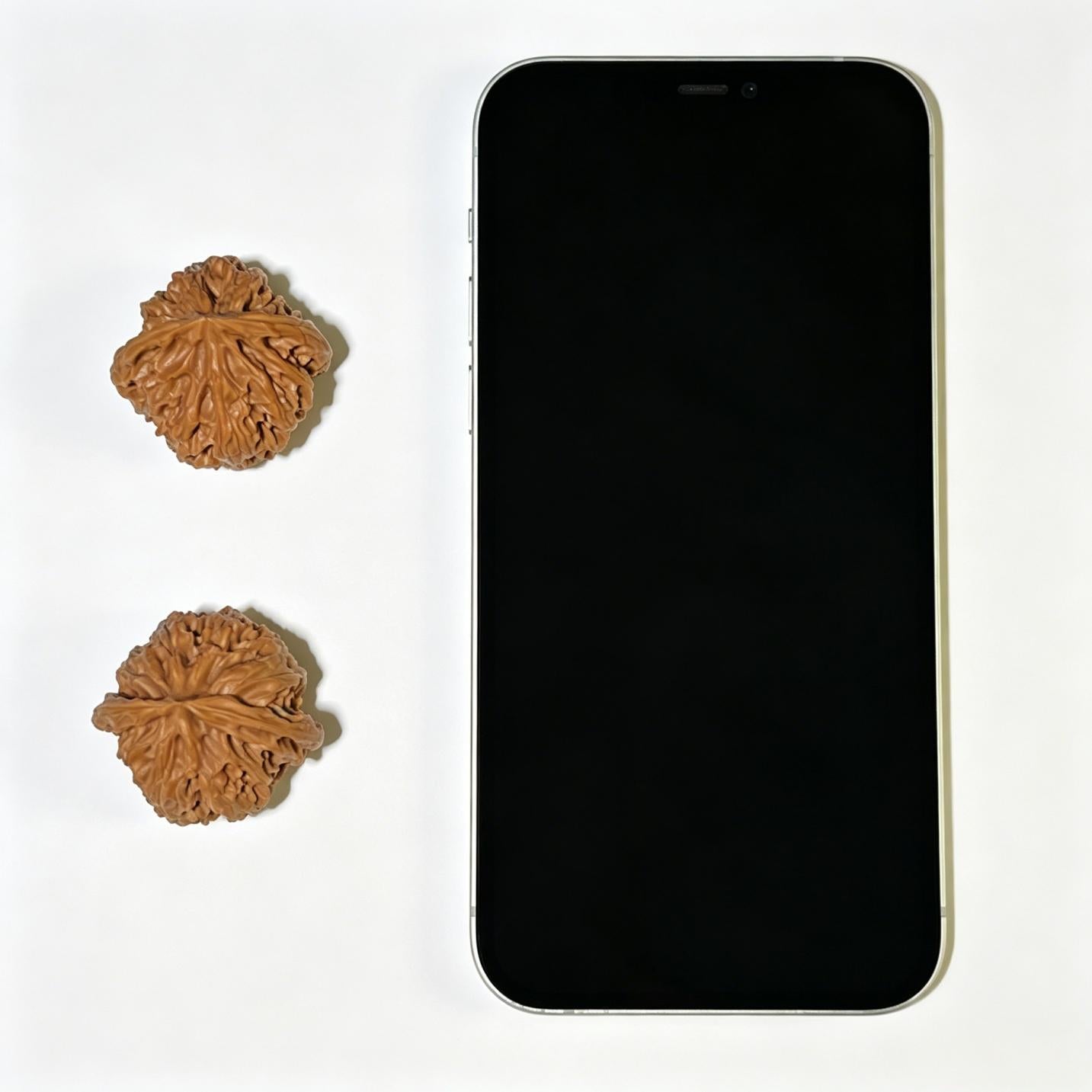 Apple Orchard (Pingguoyuan) Scholar Walnuts Pair | 33.0mm x 32.0mm | Miniature Pocket Format (Shou Nian) | Stock ID: PGY-1101